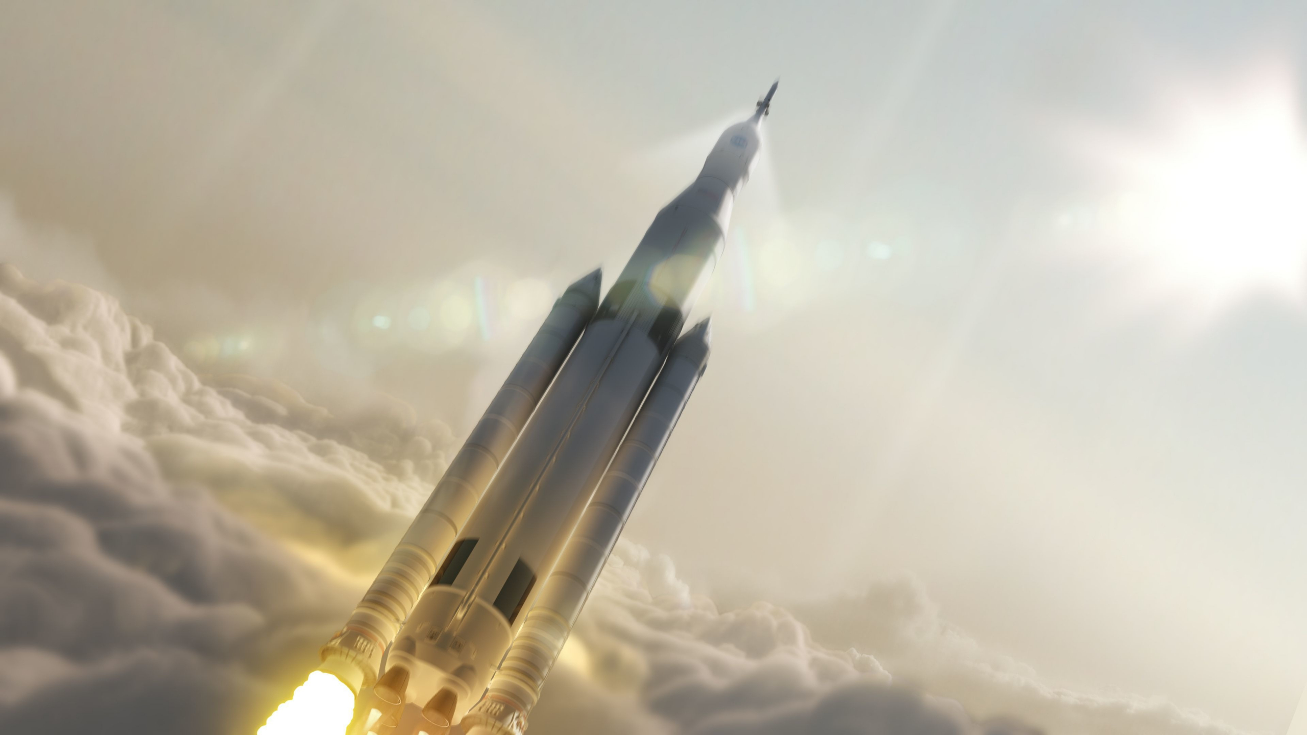 2560x1440 Download falcon heavy, sky, clouds, rocket, spacex wallpaper, dual wide 16:9 hd image, background, 2964