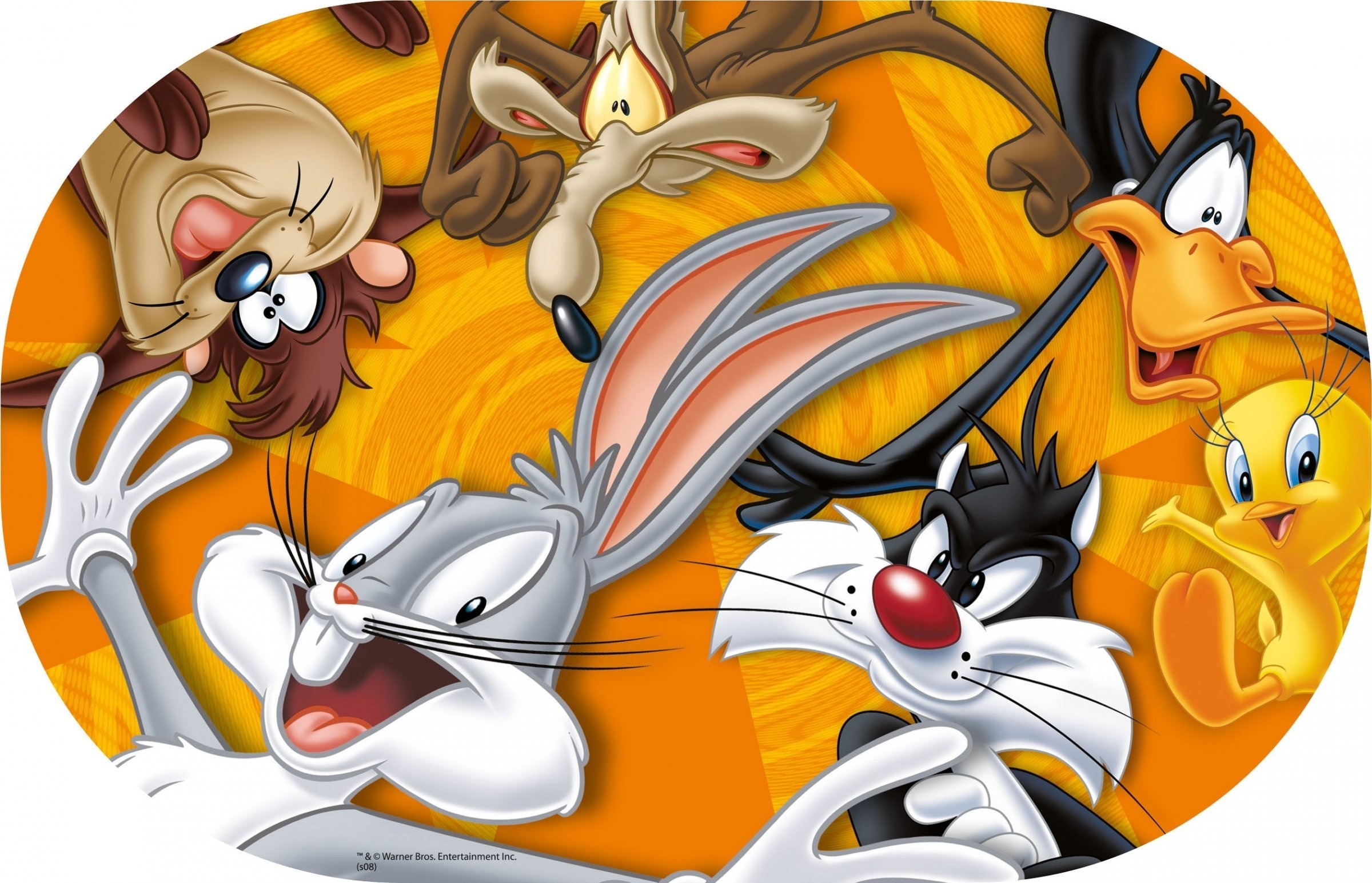 2400x1546 Wallpaper | Movies | photo | picture | bugs Bunny, the cat Sylvester, Looney tunes, daffy duck, Tweety
