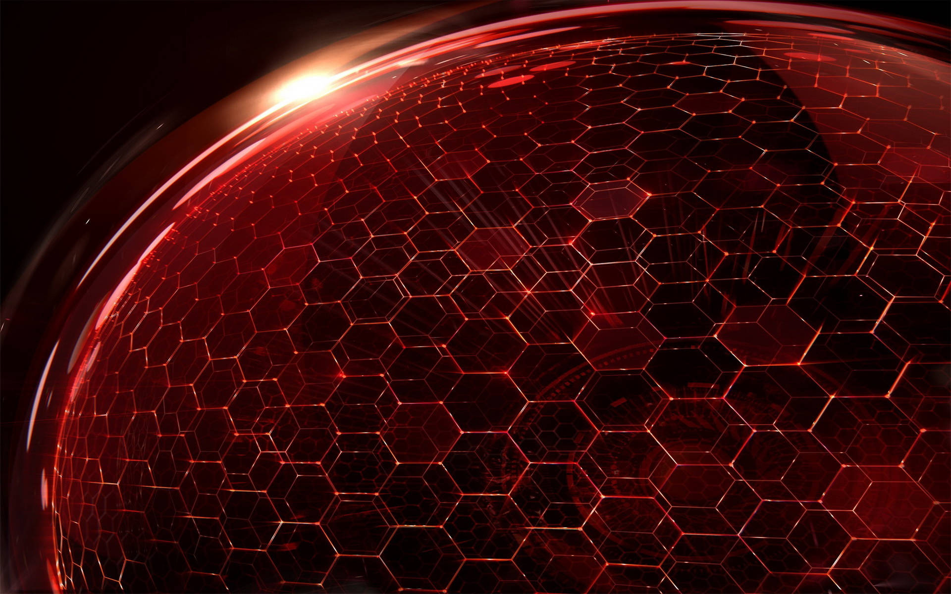 1920x1200 Download Red Hexagon Sphere Wallpaper