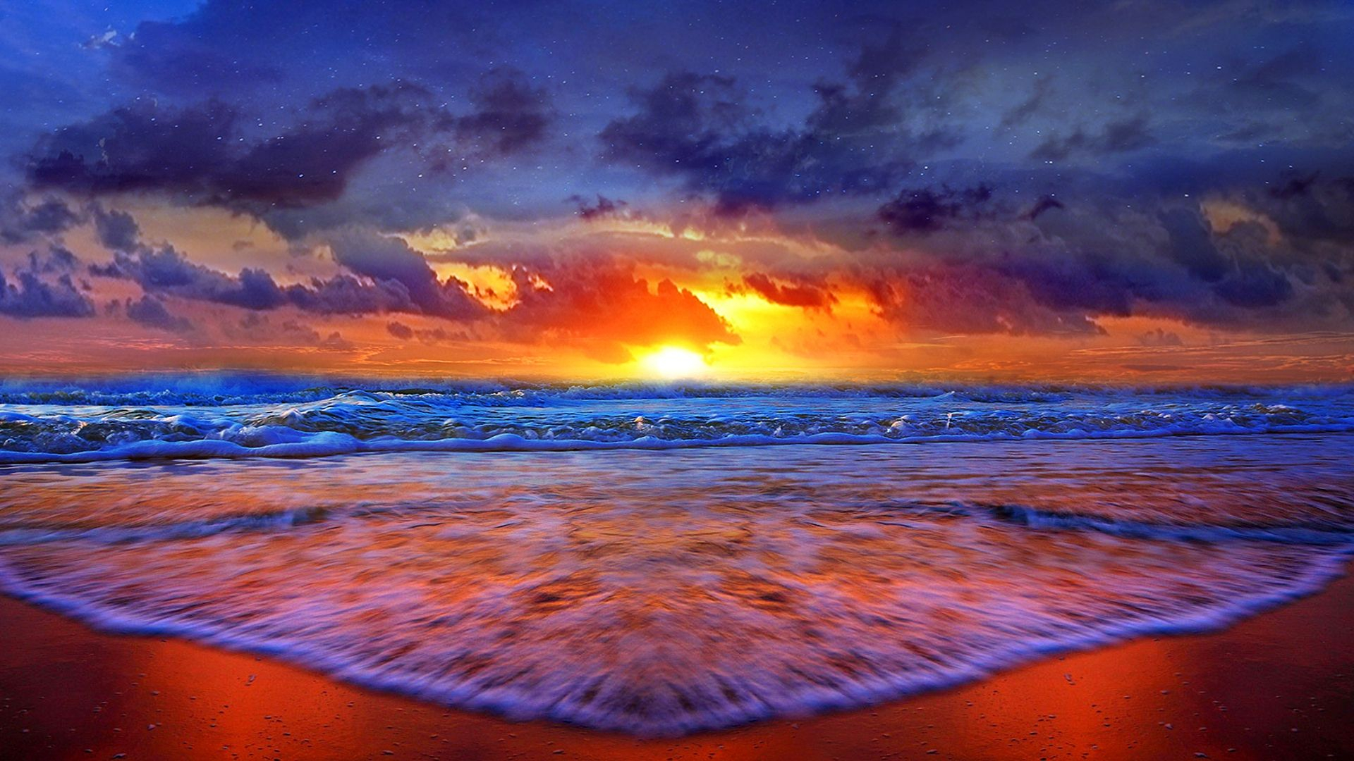 1920x1080 Beach Sunset HD Wallpaper | Beach sunset wallpaper, Sunset background, Beach wallpaper
