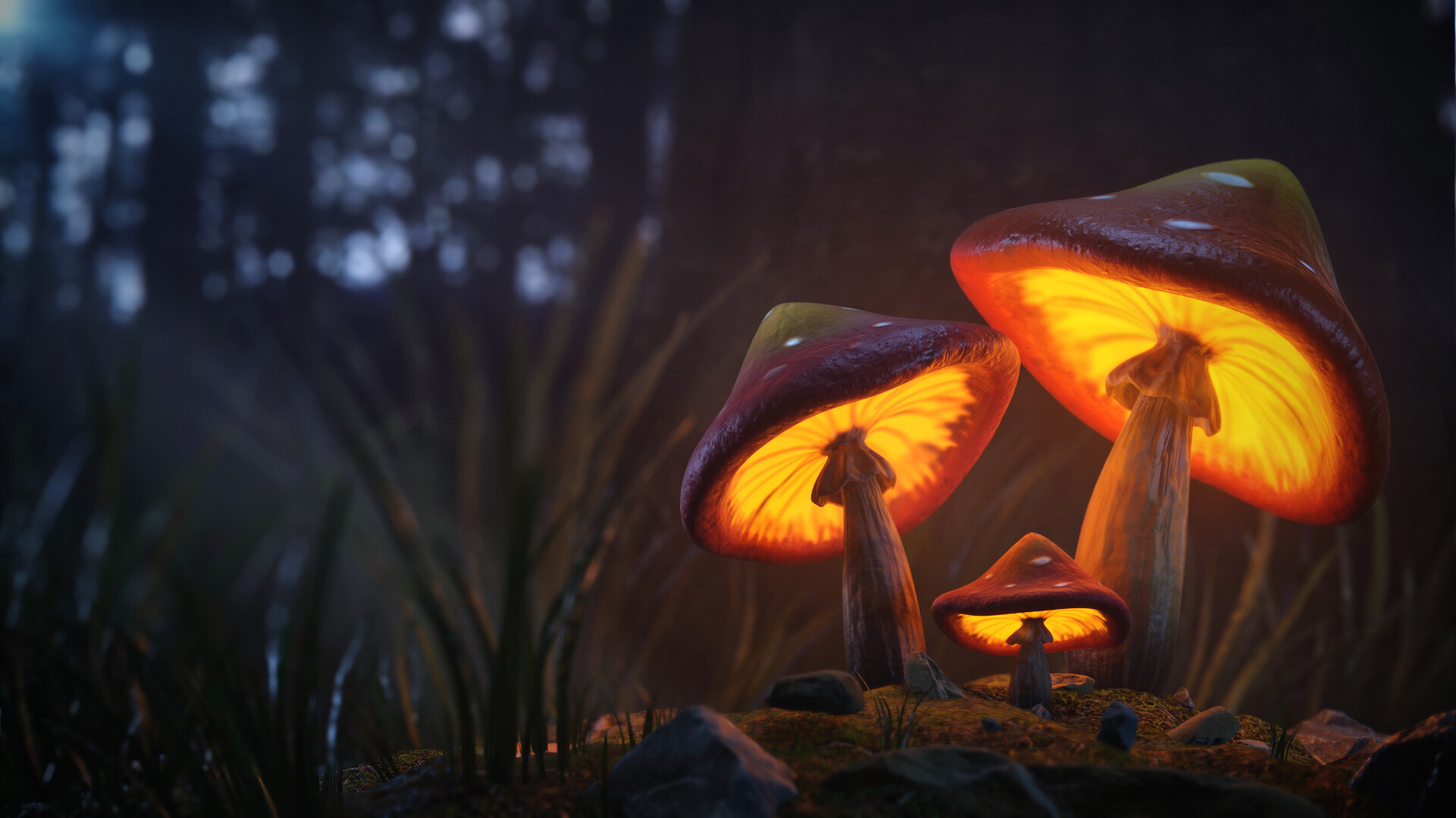 1920x1080 ArtStation Magical mushroom forest