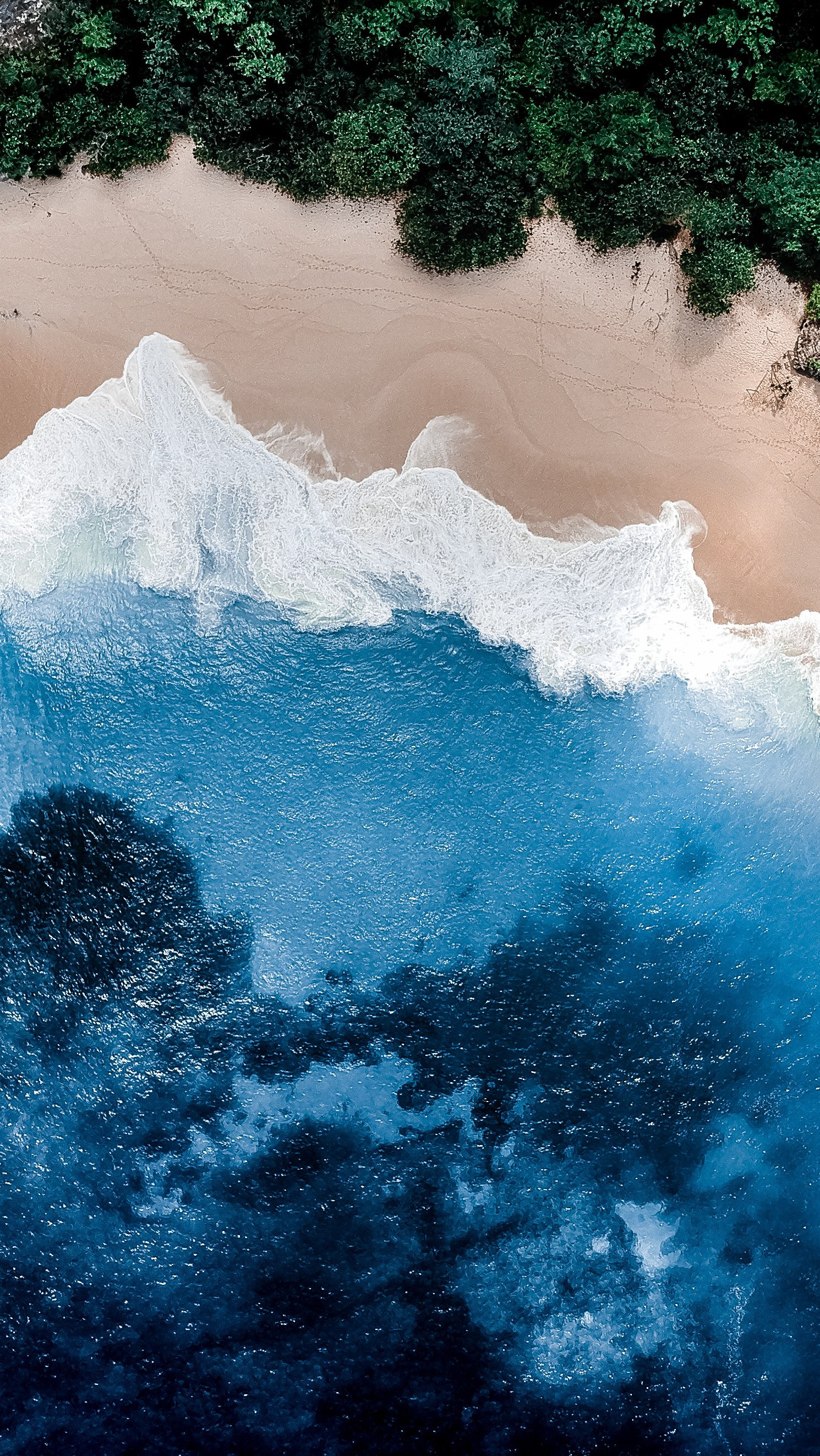1490x2645 Blue ocean beach Wallpaper ID:3344