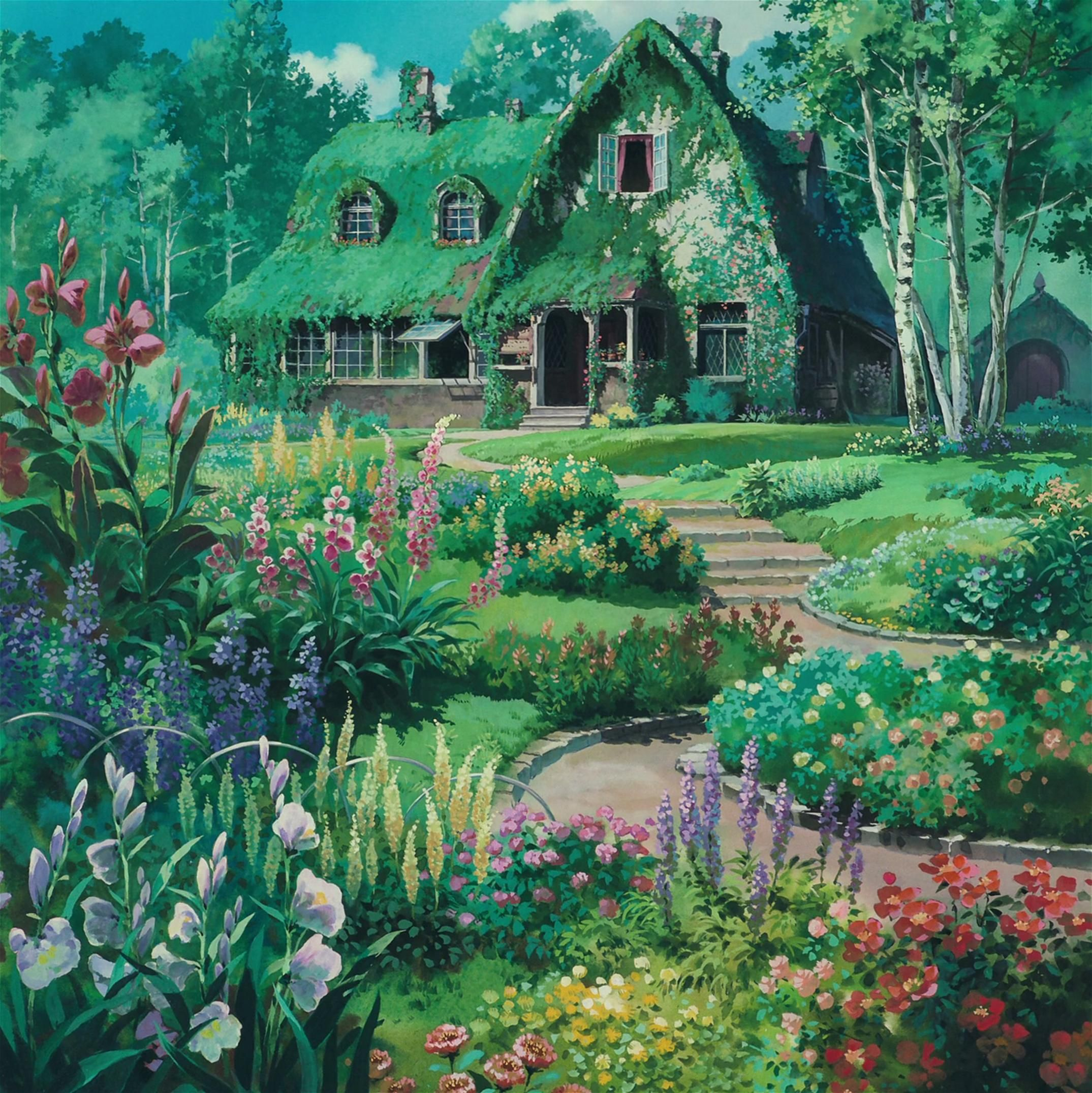 2149x2151 Studio Ghibli Garden Scenery Wallpapers Top Free Studio Ghibli Garden Scenery Backgrounds