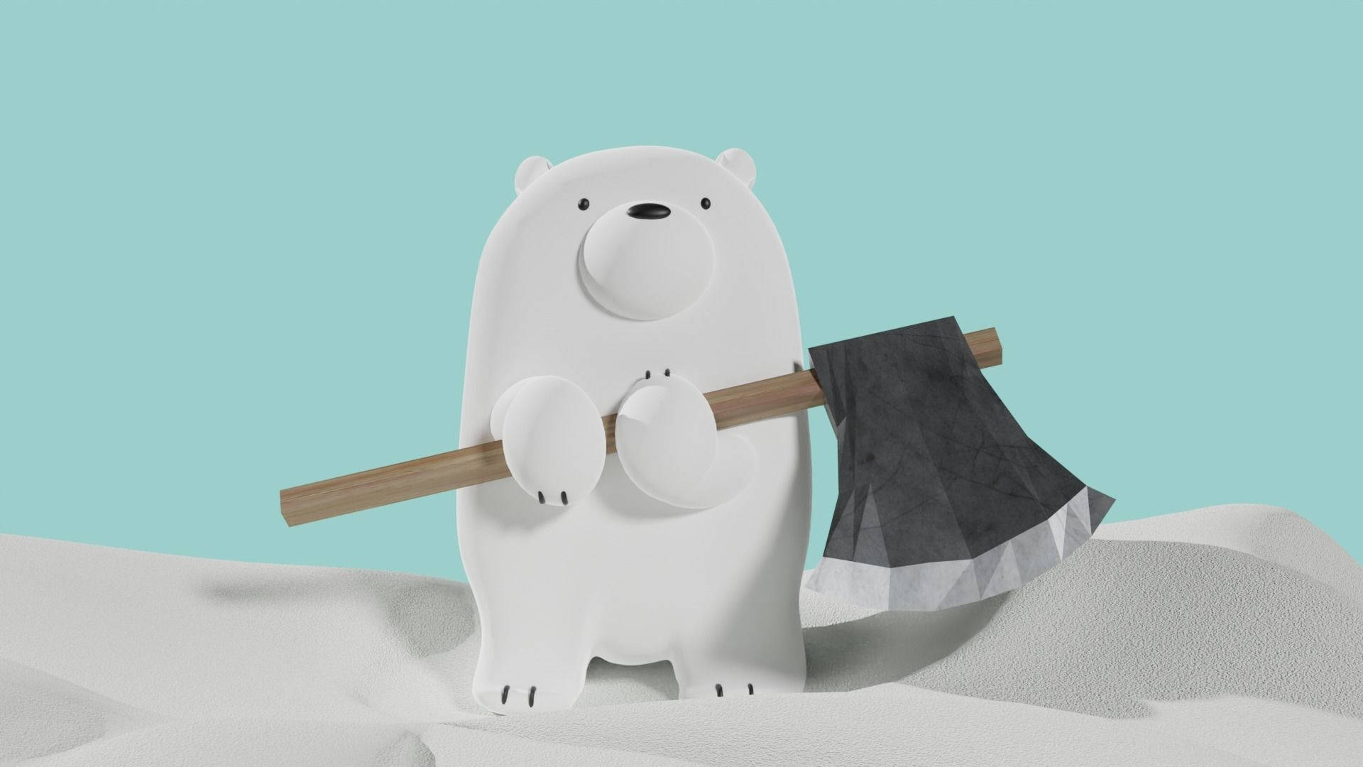 1920x1080 Download We Bare Bears Ice With Axe Wallpaper