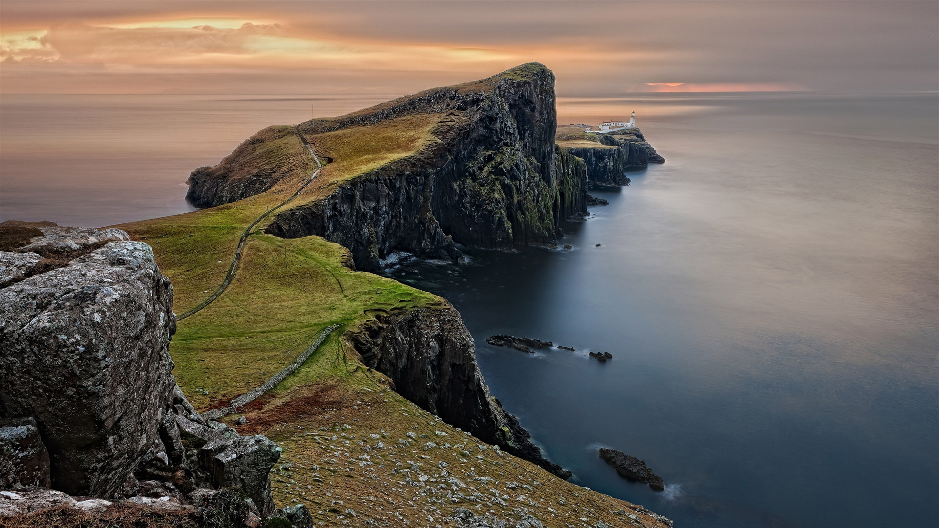 1920x1080 Scotland Island ocean cliffs mountains KDE Store