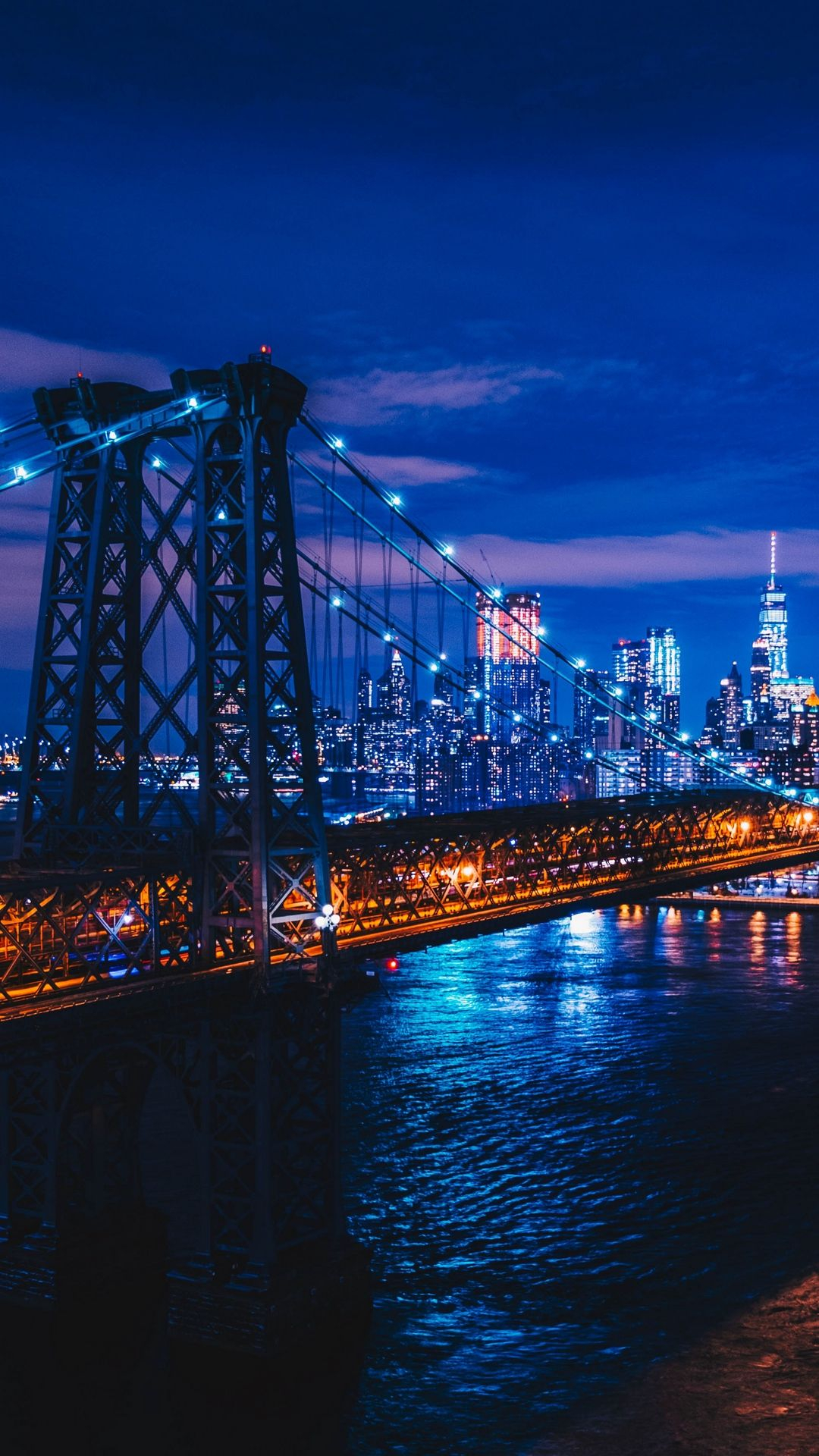 1080x1920 New York night city bridge iPhone 8 wallpaper | New york wallpaper, Night city, City wallpaper