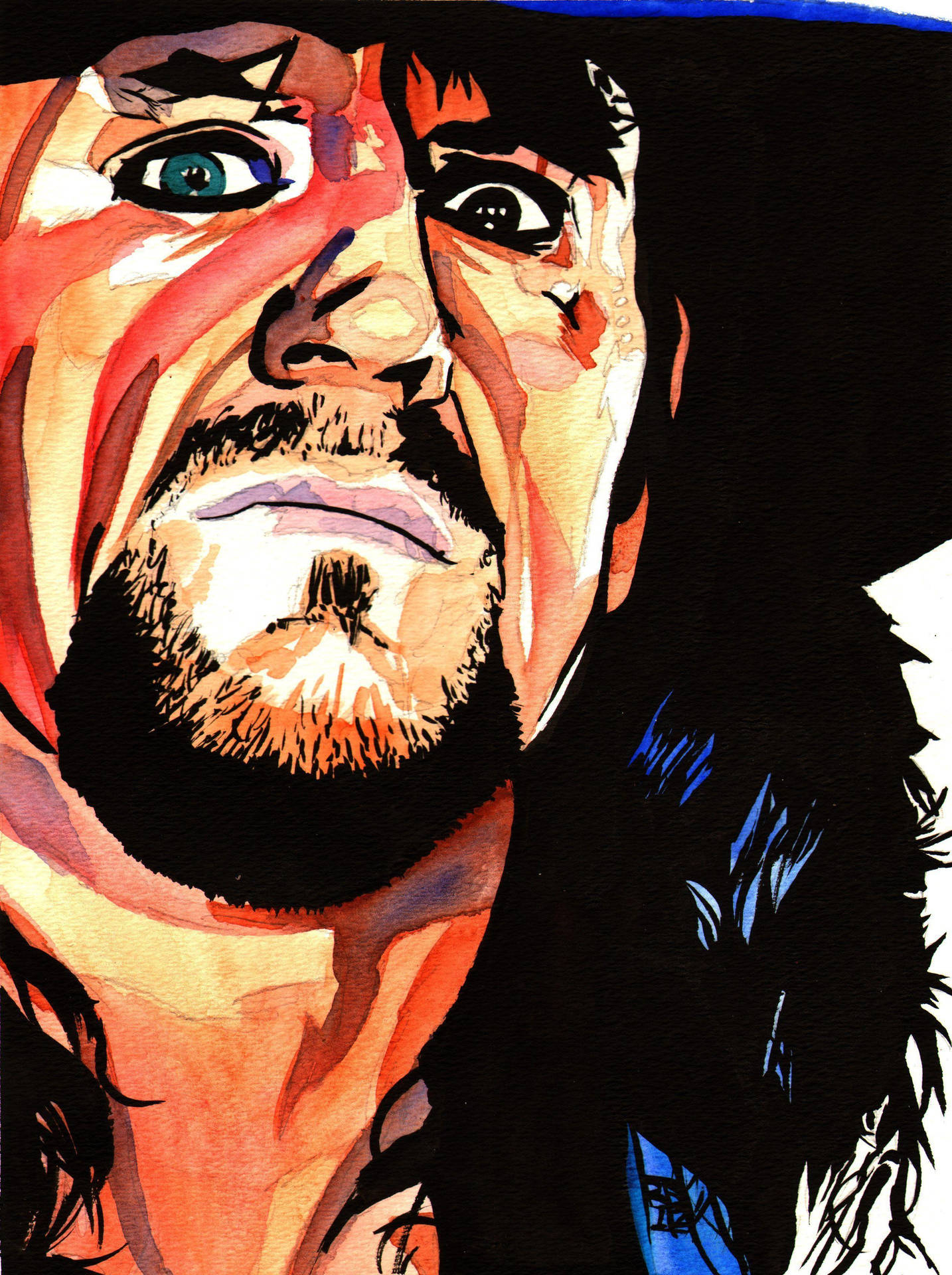 1434x1920 Download The Undertaker Painting Wallpaper