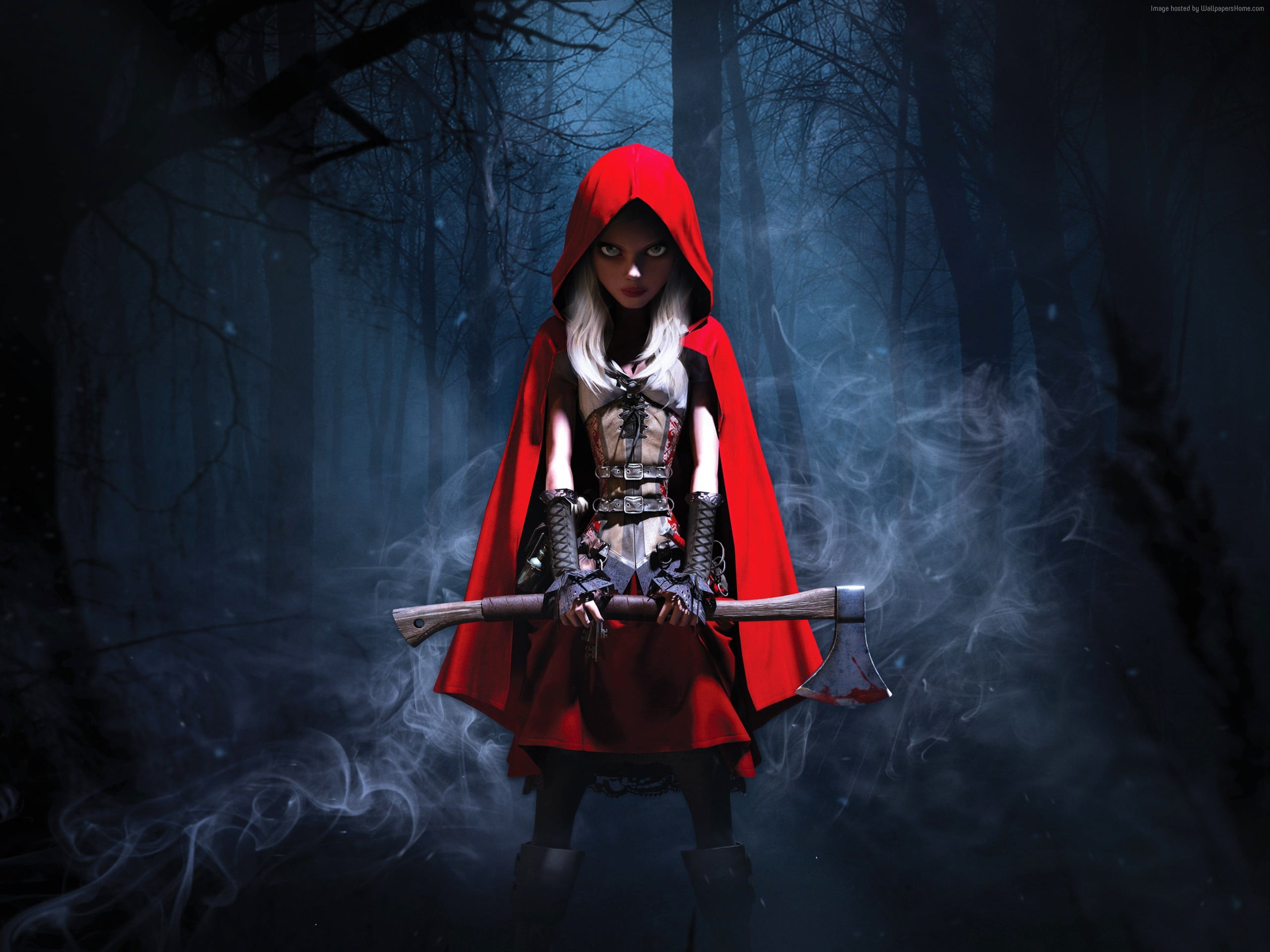 2560x1920 Little Red Riding Hood holding axe digital wallpaper HD wallpaper |