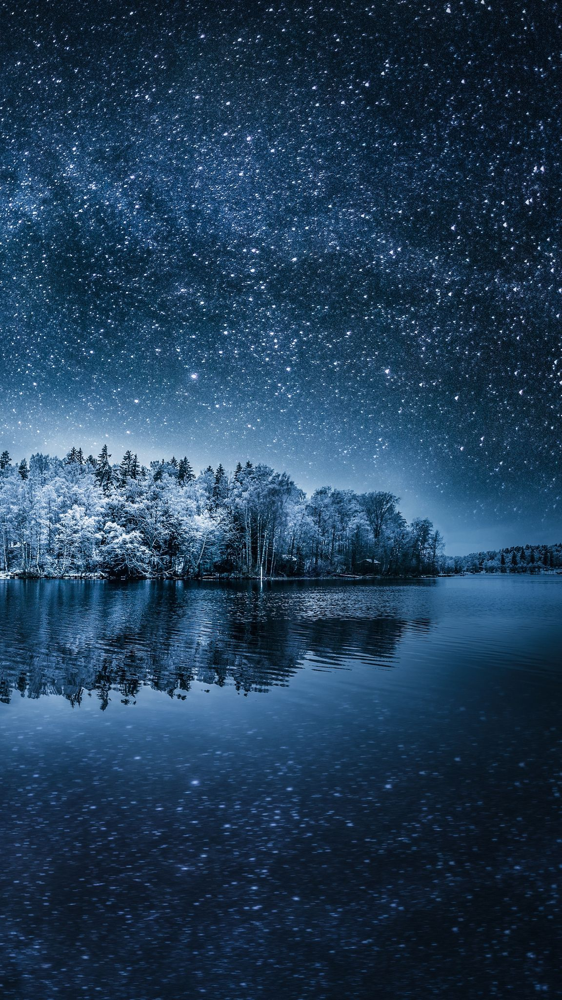 1152x2048 Sky-Night-Reflection-Manupulation-iPhone-Wallpaper | Night landscape, Winter wallpaper, Winter wonderland wallpaper