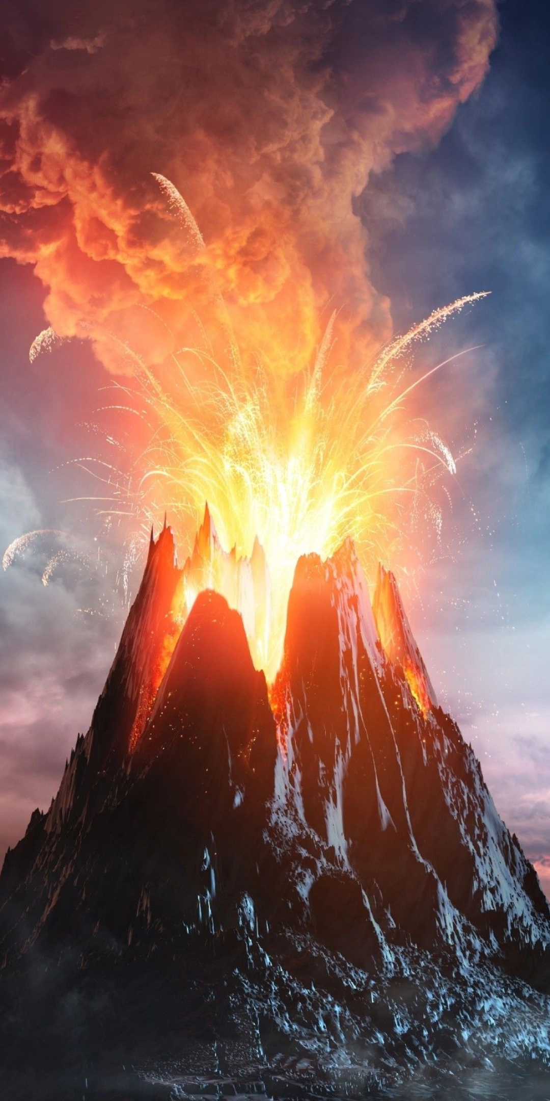 1080x2160 Volcanic Eruption | Paysage volcanique, Volcan, Volcan erupti