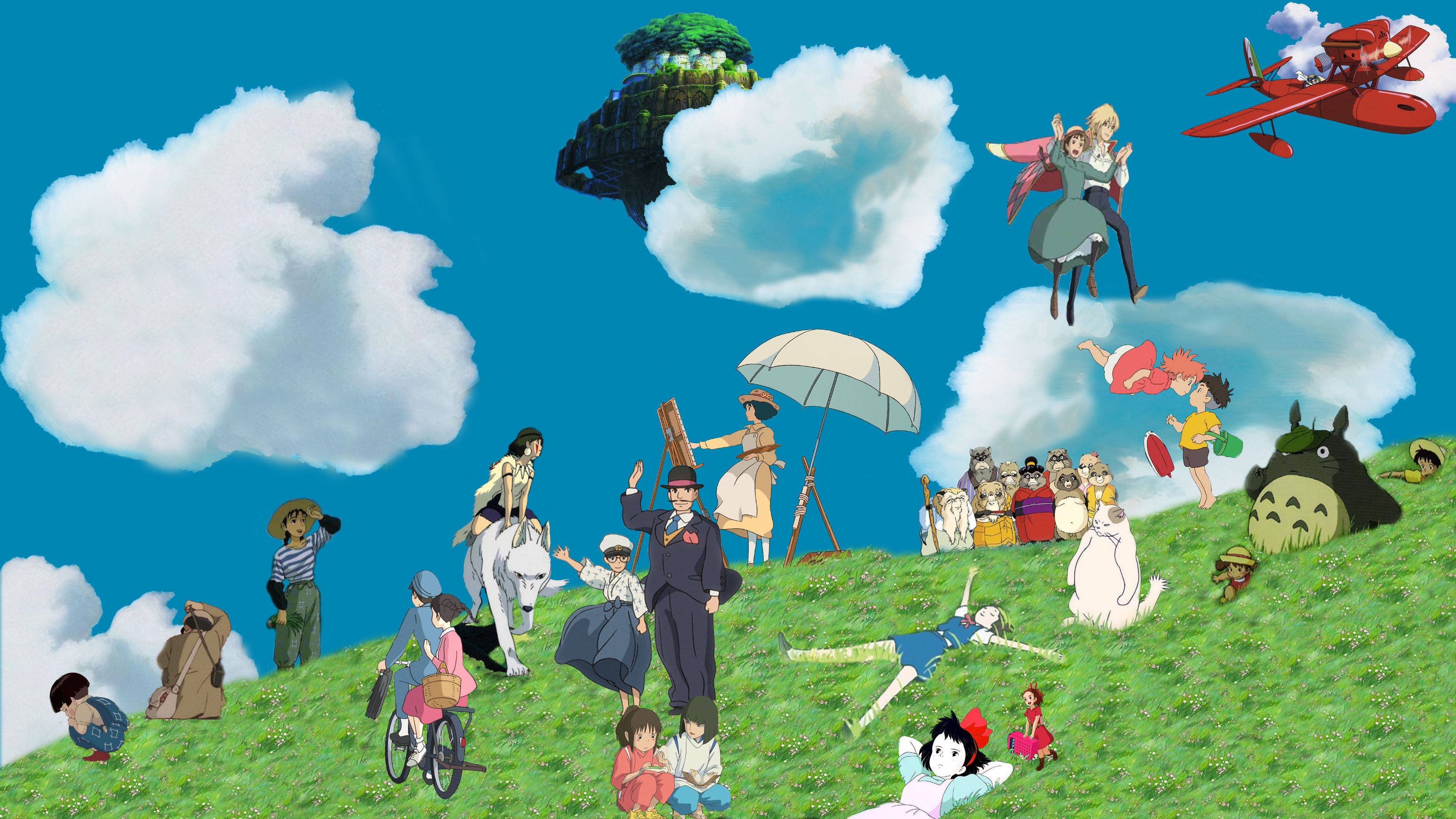 3840x2160 Download Studio Ghibli Characters Having Fun Wallpaper