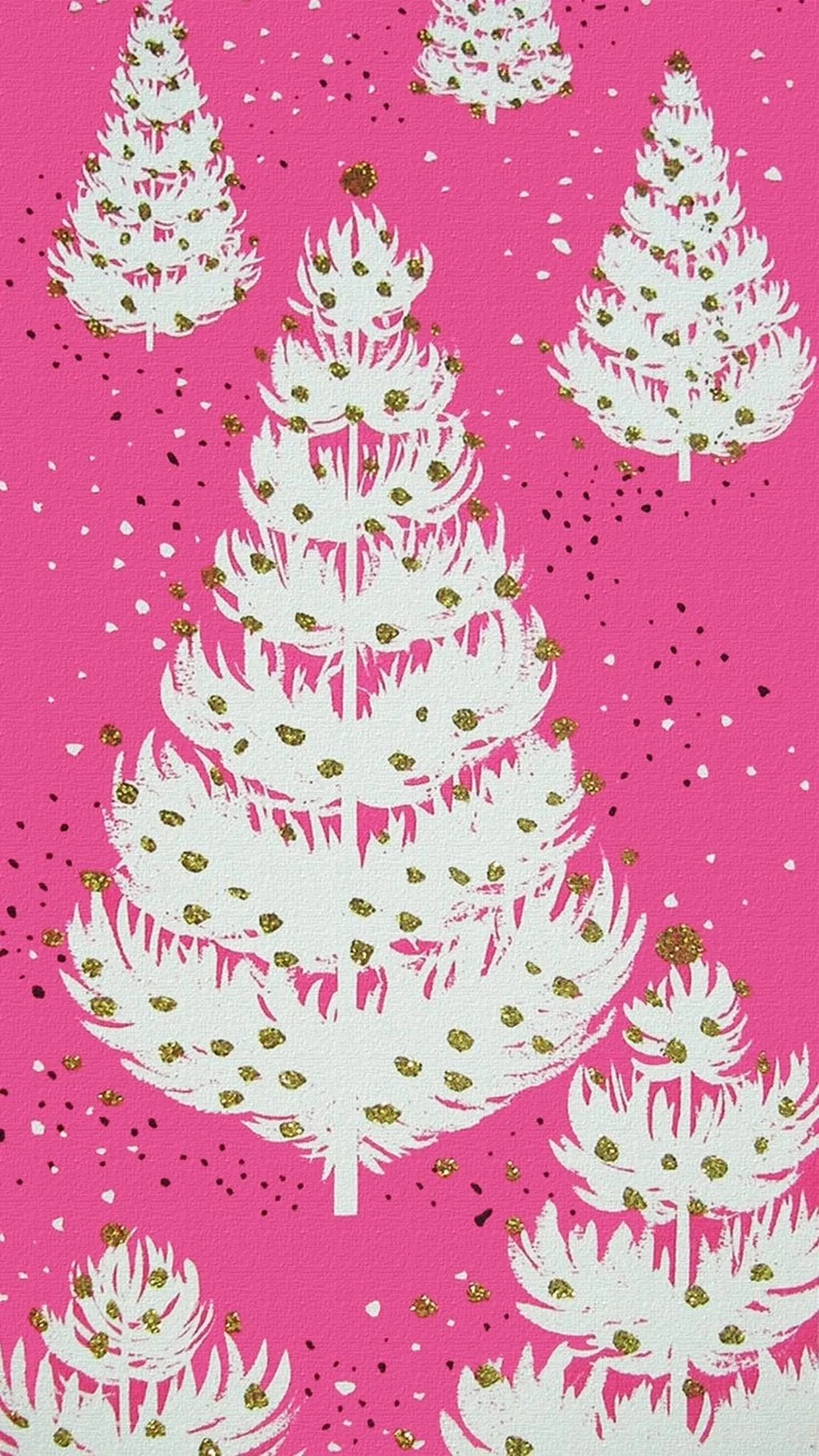 1242x2208 Cute Pink Christmas Tree Background