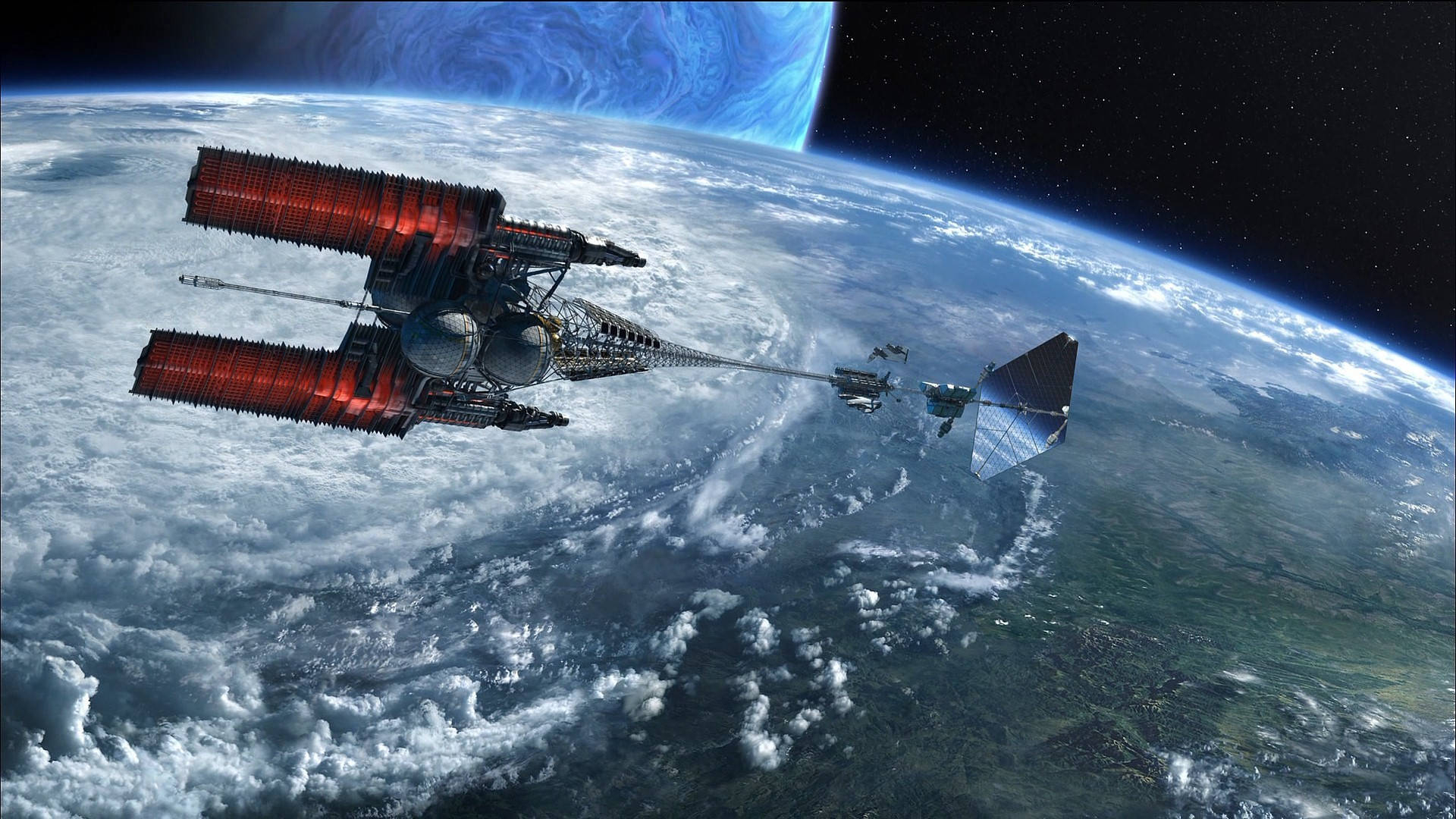 1920x1080 Download Avatar Spaceship Hovering Over Planet Wallpaper
