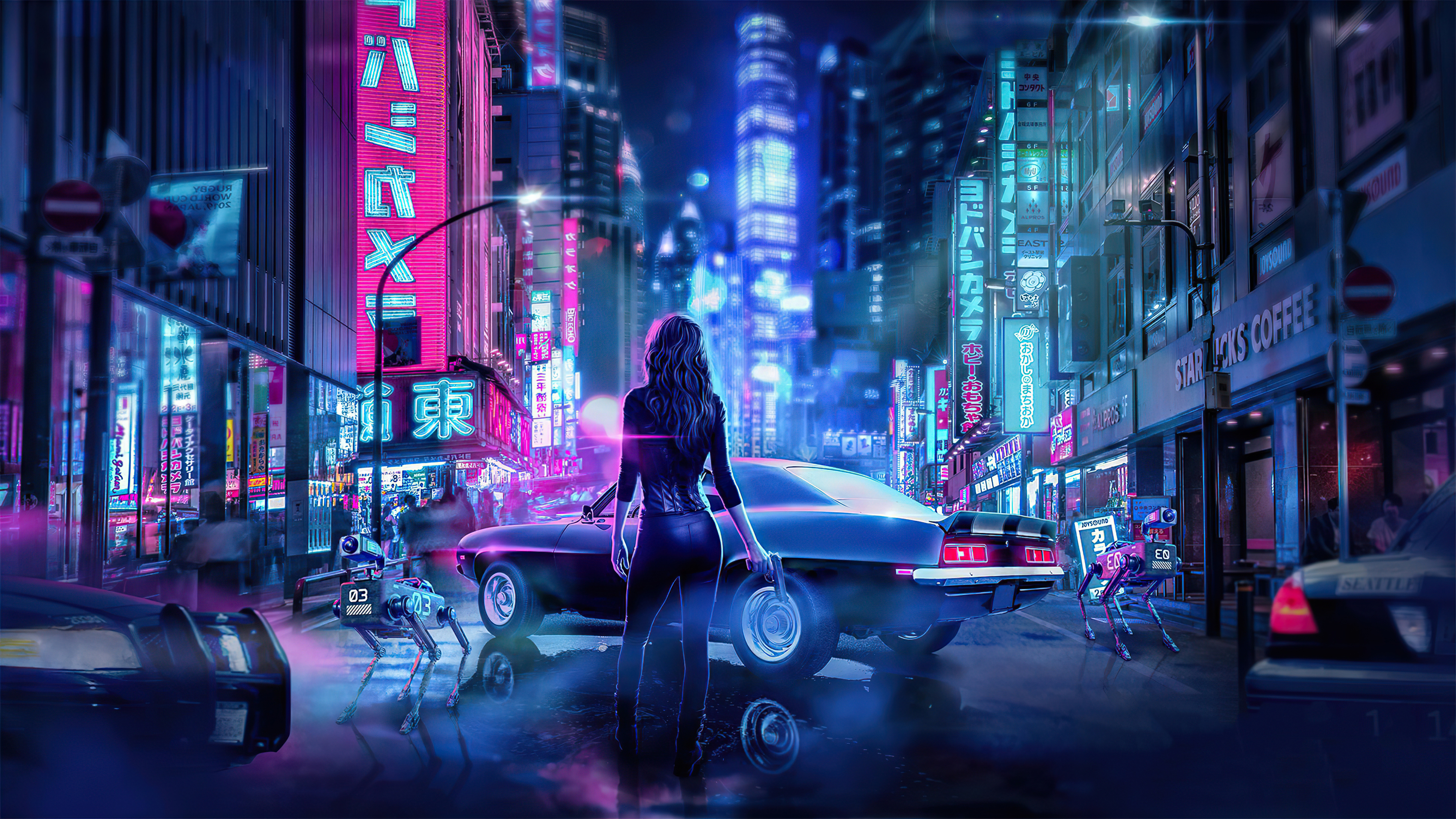3840x2160 2560x1600 Cyber Japan Neon Lights Girl With Gun 4k 2560x1600 Resolution HD 4k Wallpapers, Images, Backgrounds, Photos and Pictures