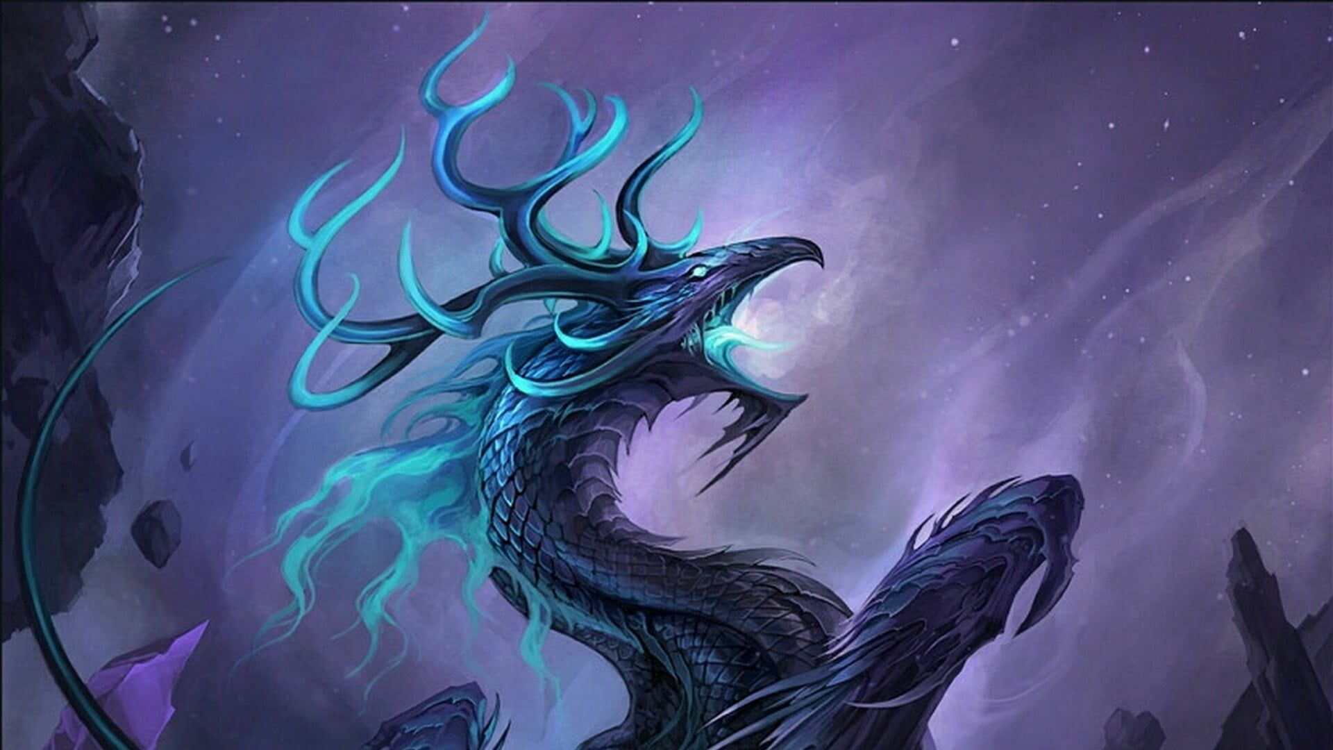 1920x1080 fantasy art #dragon ice dragon purple dragon mythical creature fictional character #artwork #art #mythology s&acirc;&#128;&brvbar; | Fantasy dragon, Dragon pictures, Mythical creatures