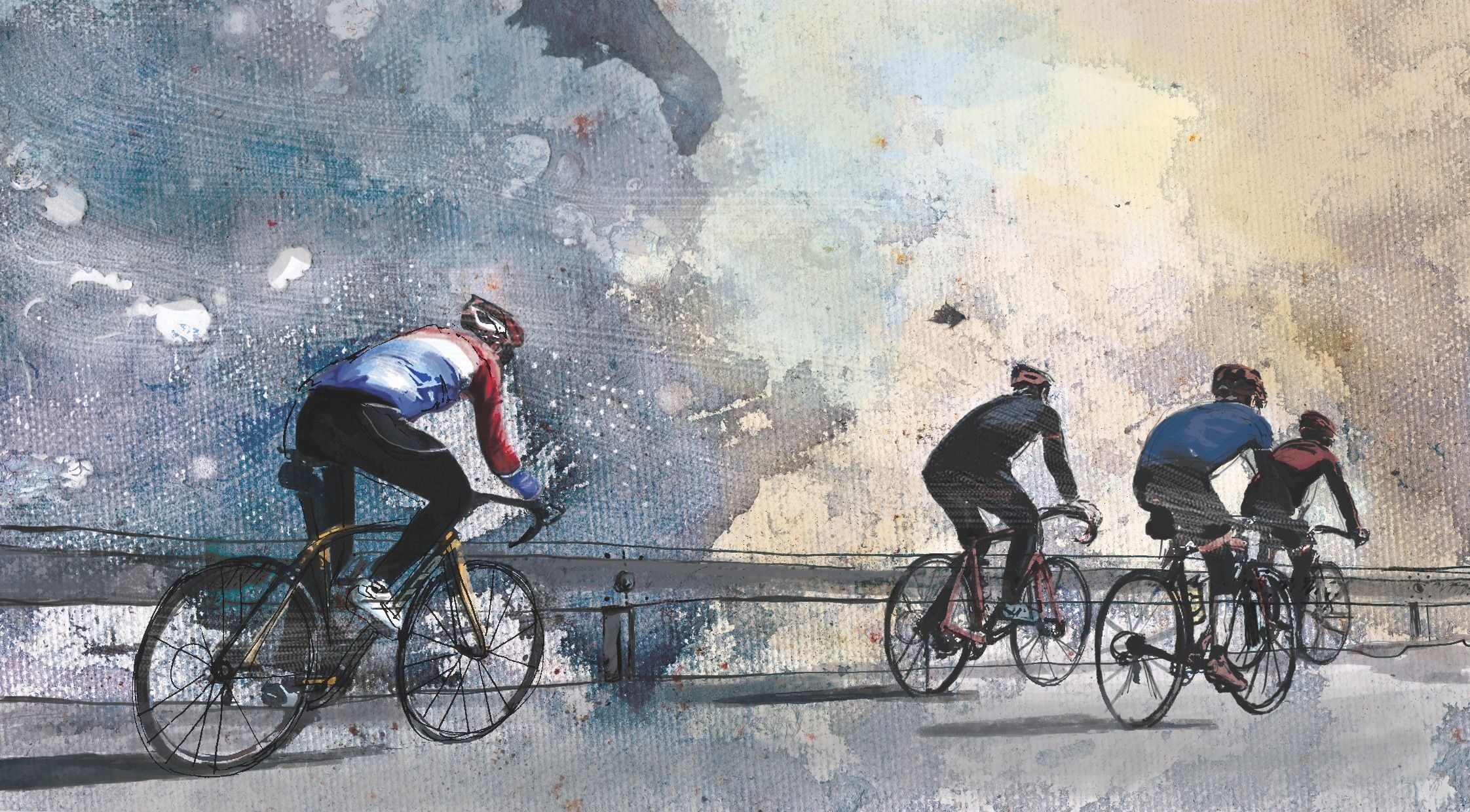 2244x1240 Cycling art road bike watercolor | Bike illustration, Cycling artwork, Bicycle art