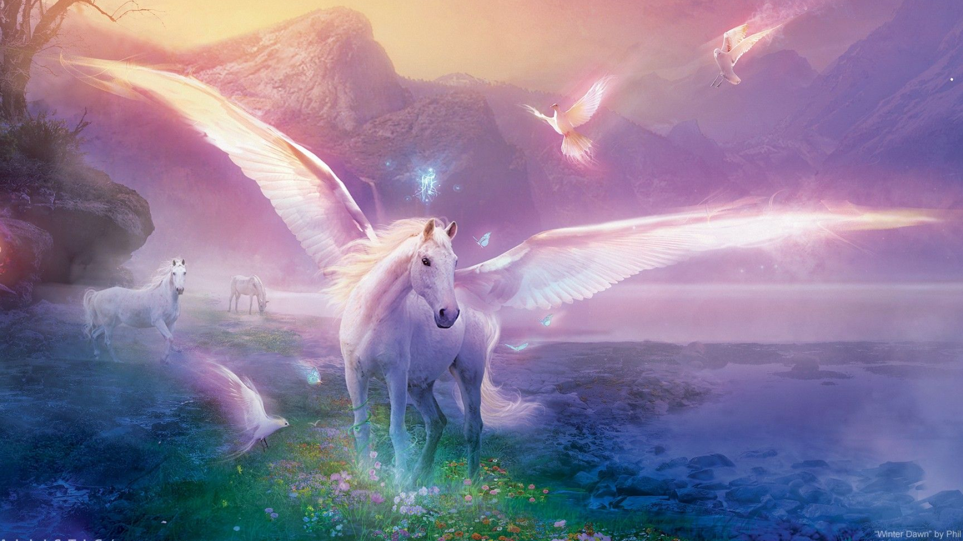 1920x1080 Wallpaper HD Fantasy Live Wallpaper HD | Mythical creatures, Unicorn wallpaper, Horses