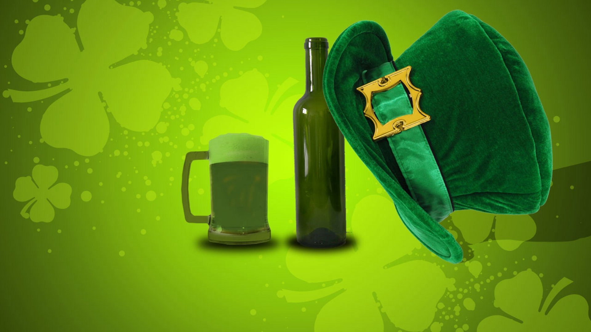 1920x1080 st patrick's day green hat and green beer