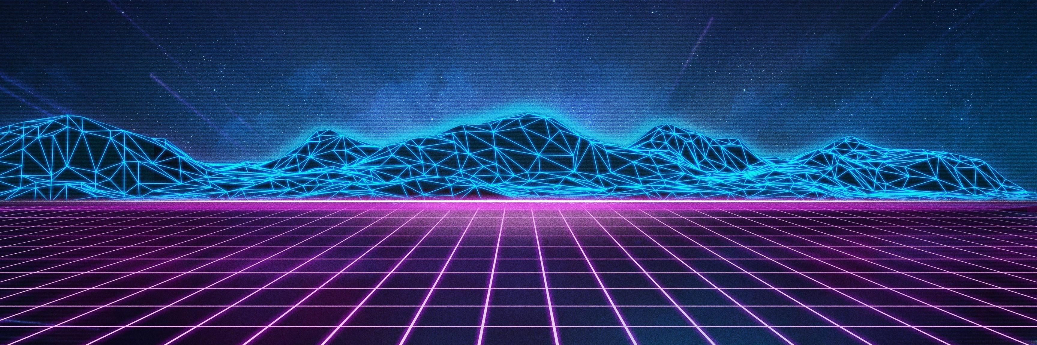 3456x1152 80s Grid Wallpapers Top Free 80s Grid Backgrounds