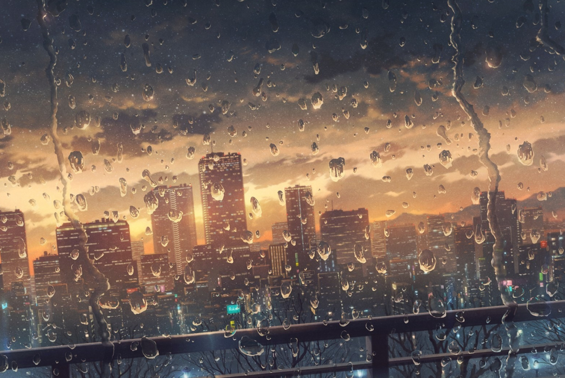 1920x1283 Wallpaper : window, water drops, rain, city, horizon, water on glass, Wallpaper anime, night steebs 1588367 HD Wallpapers