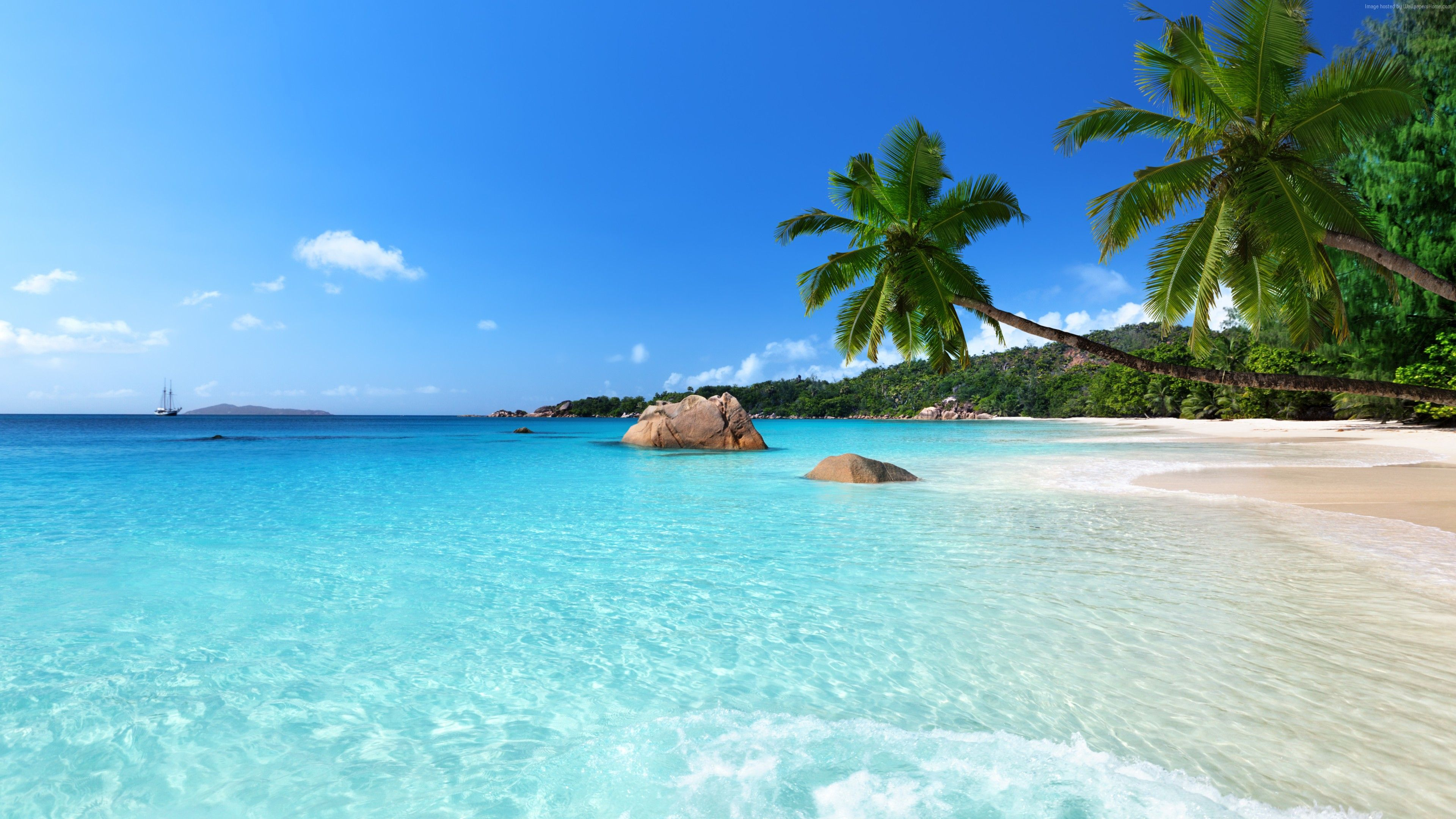3840x2160 Wallpaper Anse Lazio, Praslin Island, Seychelles, Best beaches of 2016, Travellers Choice Awards 20&acirc;&#128;&brvbar; | Beaches in the world, Beautiful islands, Cool places to visit