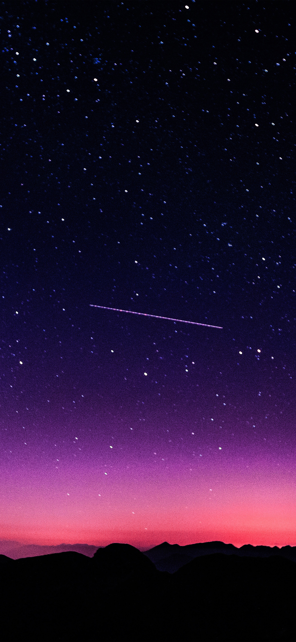 1125x2436 | iPhone11 wallpaper | ne64-star-galaxynight-sky-mountain-purple-pink-nature-space