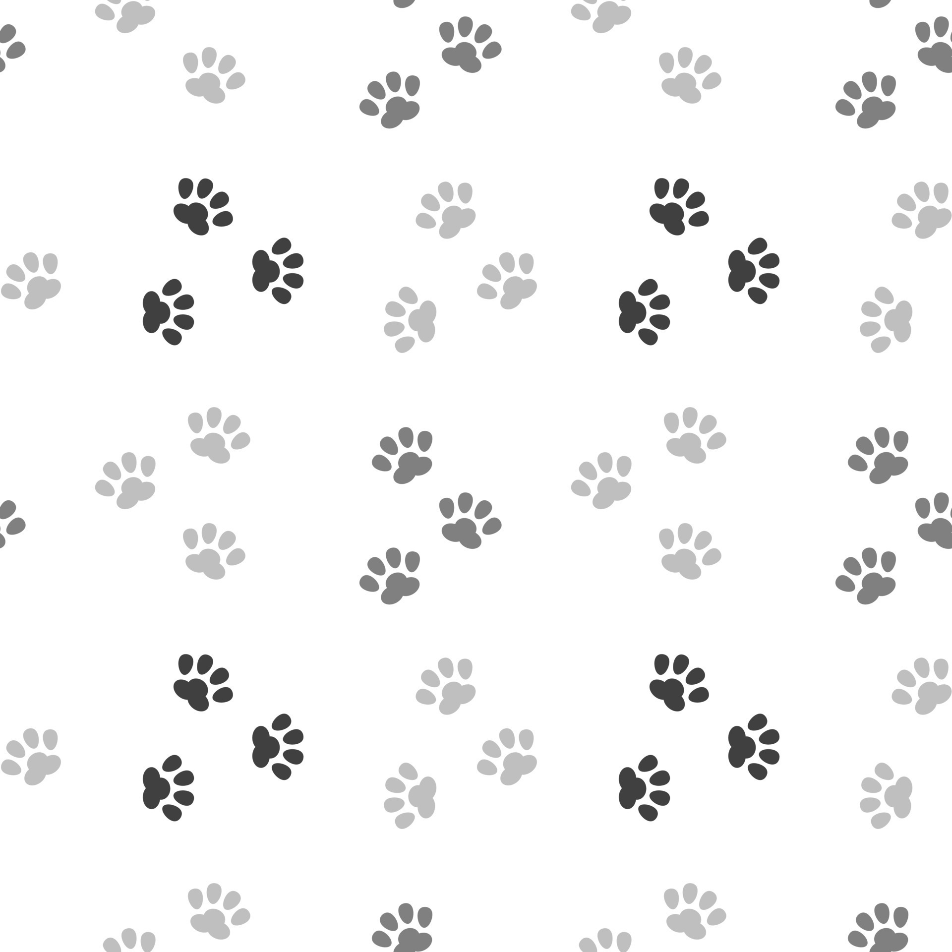 1920x1920 Seamless pattern, gray paw prints on a white background. Children's textiles, print, kids bedroom decor, wallpaper 7591794 Vector Art at Vecteezy