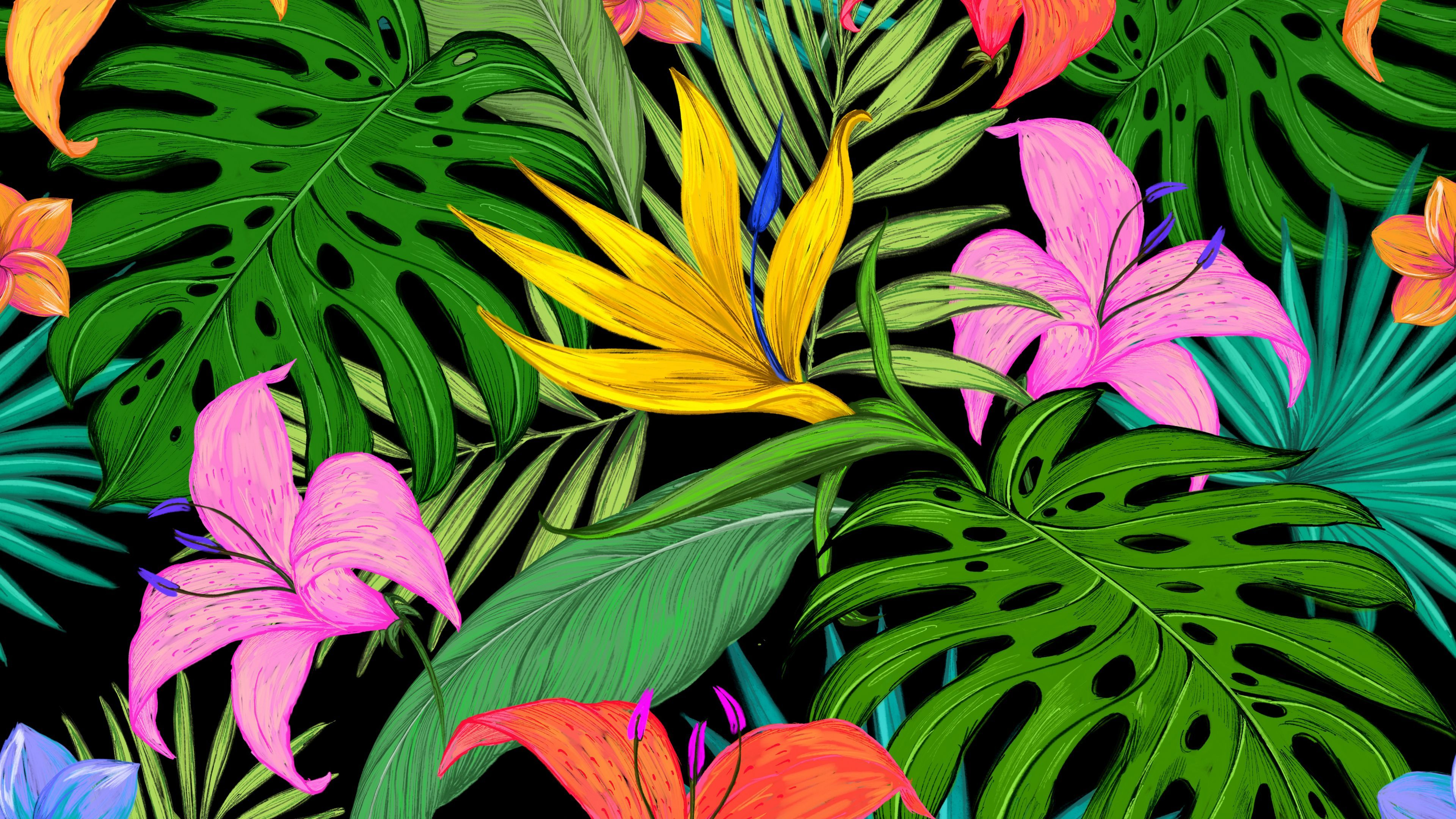 3840x2160 Desktop Tropical Wallpaper Discover more Beautiful, Earth, Equator, Green, Life wallpaper. ;&#128;&brvbar; | Wallpaper, Tropical wallpaper, Black and blue wallpaper