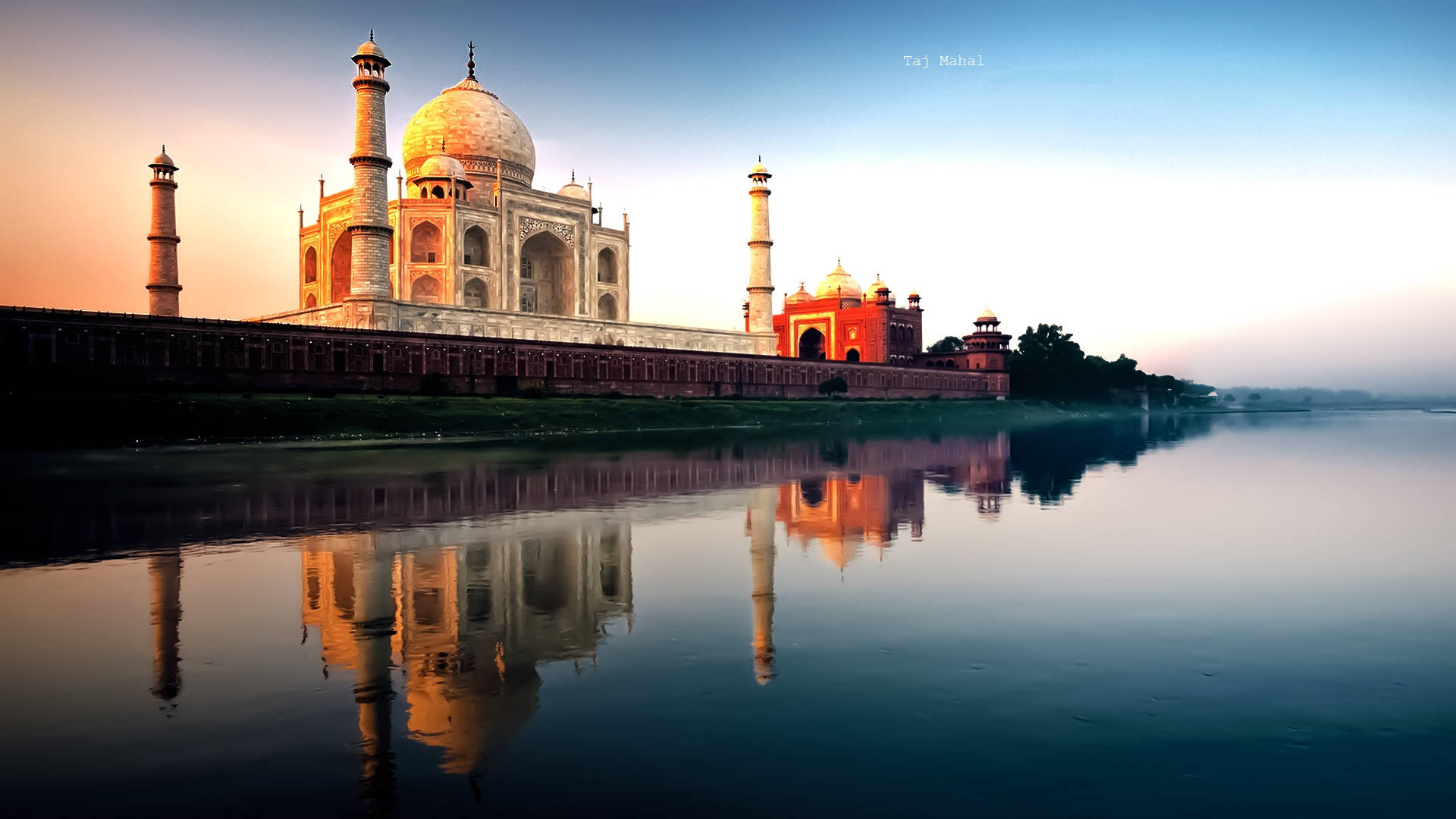 1920x1080 Download Sunset In Taj Mahal India Wallpaper