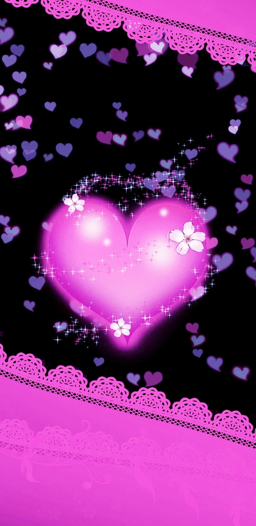 1080x2220 Pink Heart,&eth;&#159;&#146;&#150; Little Pink \u0026 Purple ;&#159;&#146;&#150;&eth;&#159;&#146;&#156; | Heart wallpaper, Valentines wallpaper, Bling wallpaper