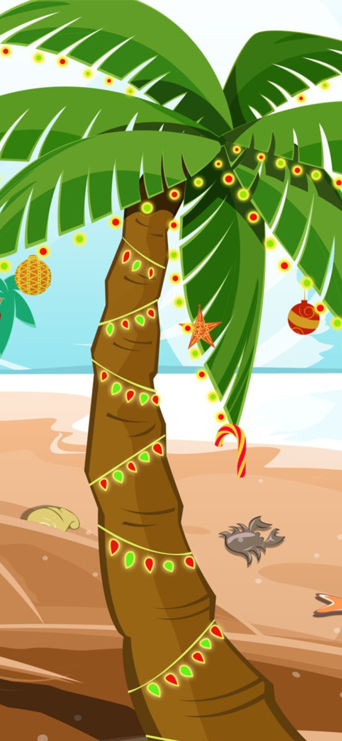 1170x2532 Tropical Christmas Wallpaper for iPhone 12 Pr