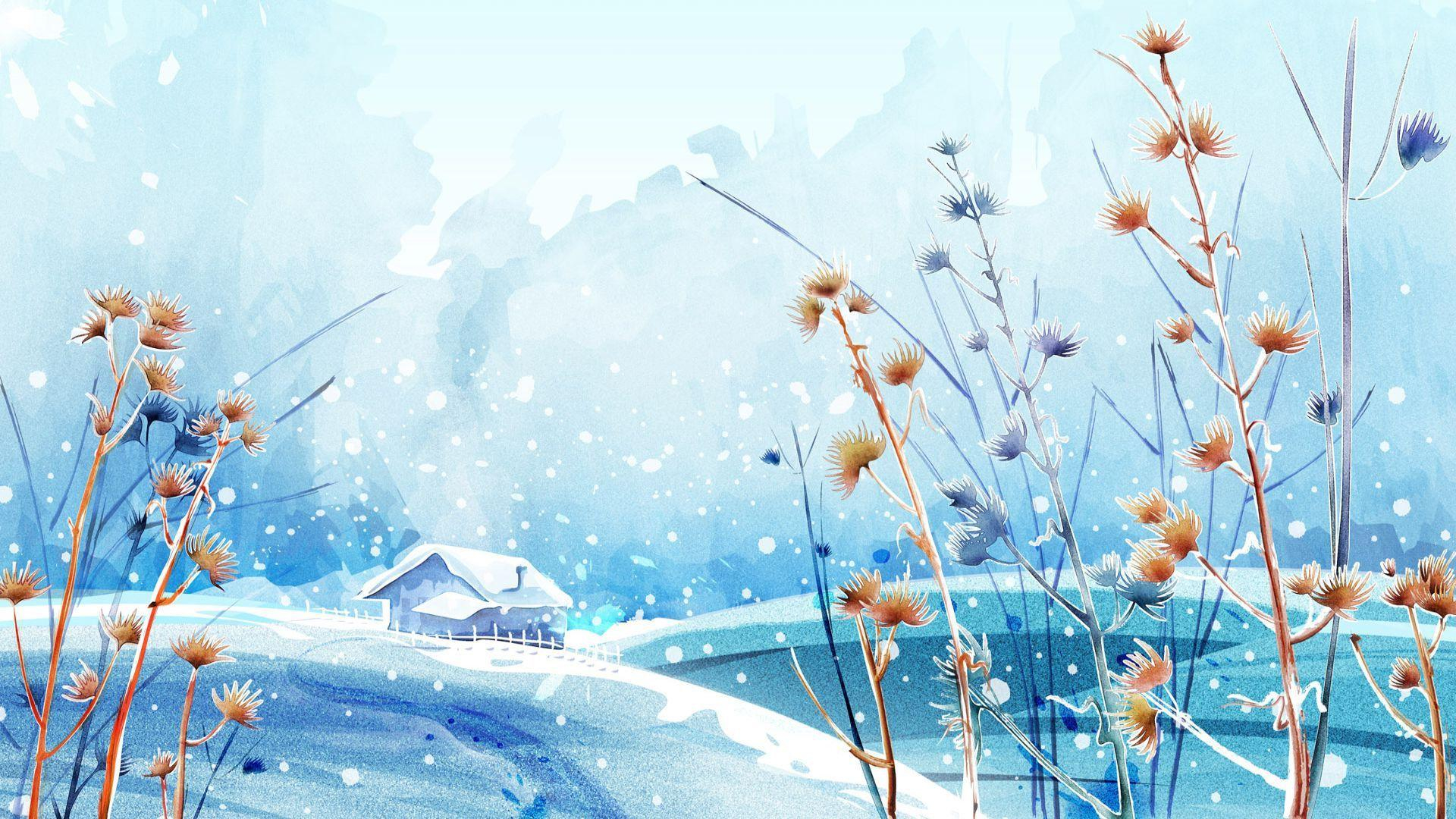 1920x1080 Anime Winter Scenery Wallpapers
