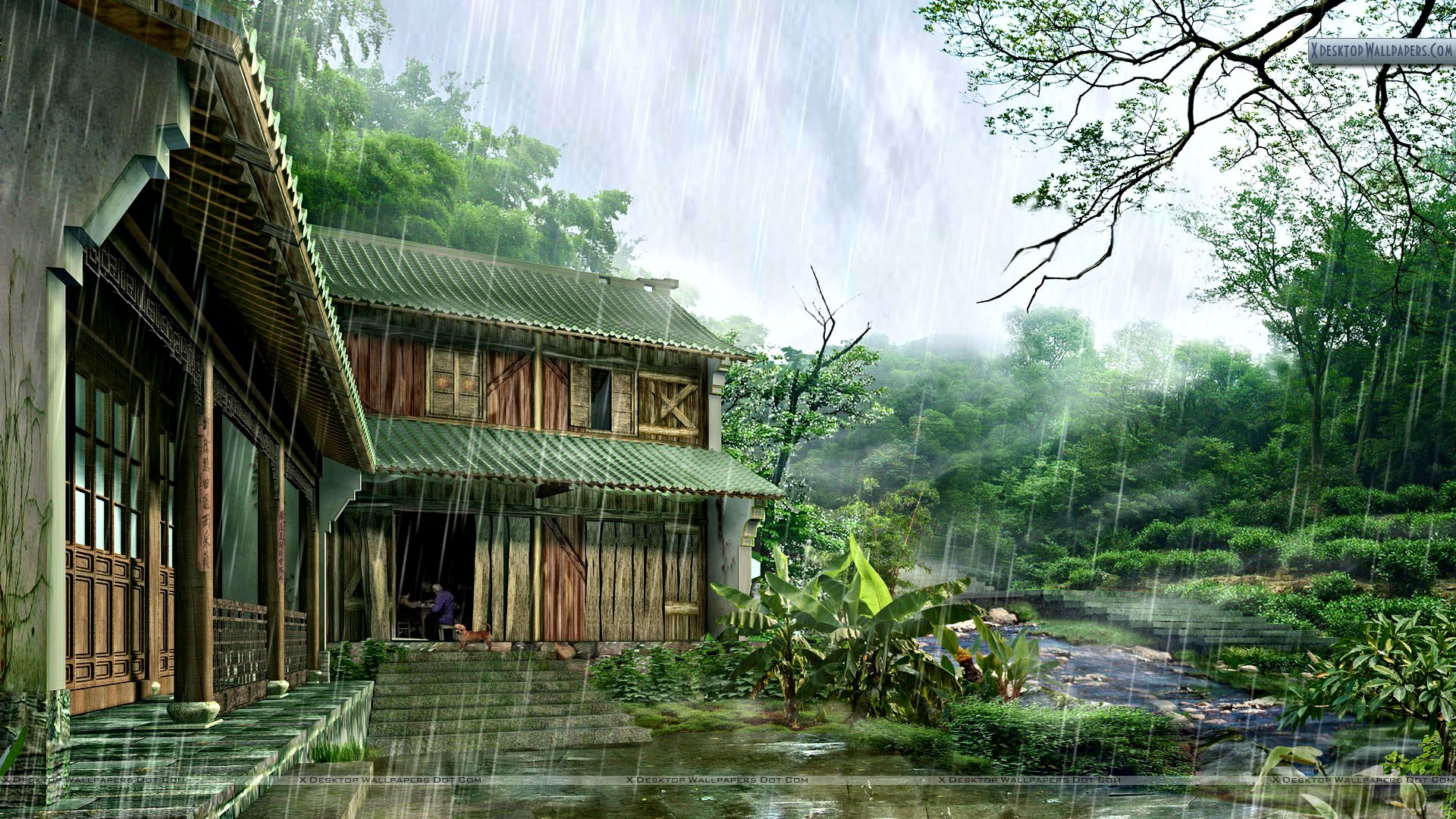 1920x1080 Rainy Day And Nature Home Wallpaper