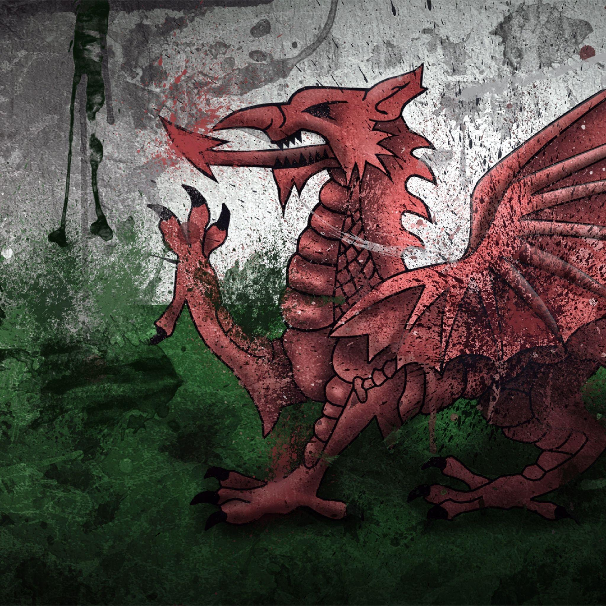 2048x2048 Wales Flag Wallpapers