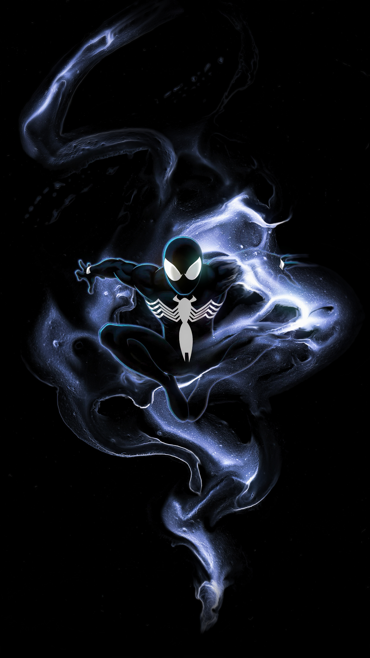 1242x2208 cool black spiderman wallpaper for phone