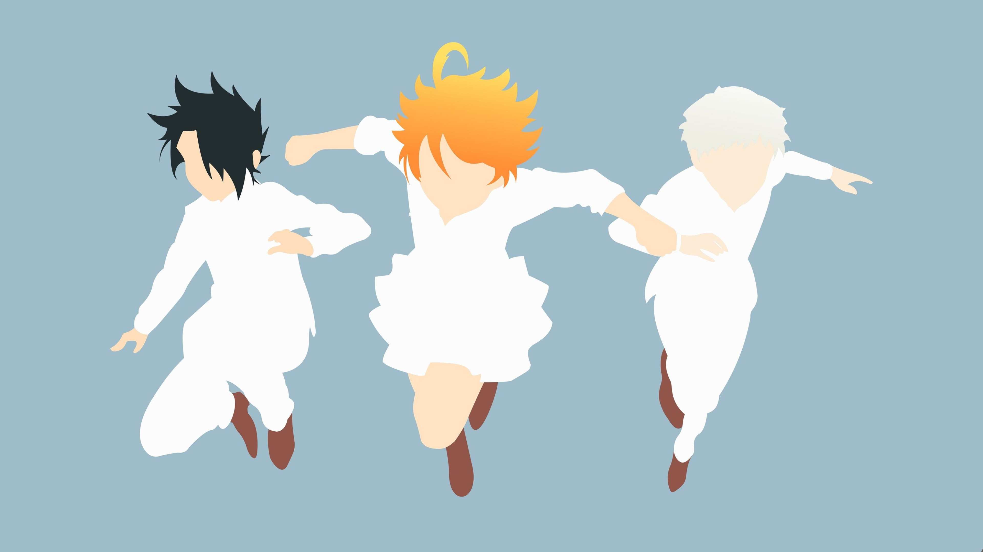 3840x2160 The promised neverland Norman (The Promised Neverland) Emma (The Promised Neverland) Ray (The Promised Neverland) #4K #wal&acirc;&#128;&brvbar; | Neverland, Neverland art, Anime canvas