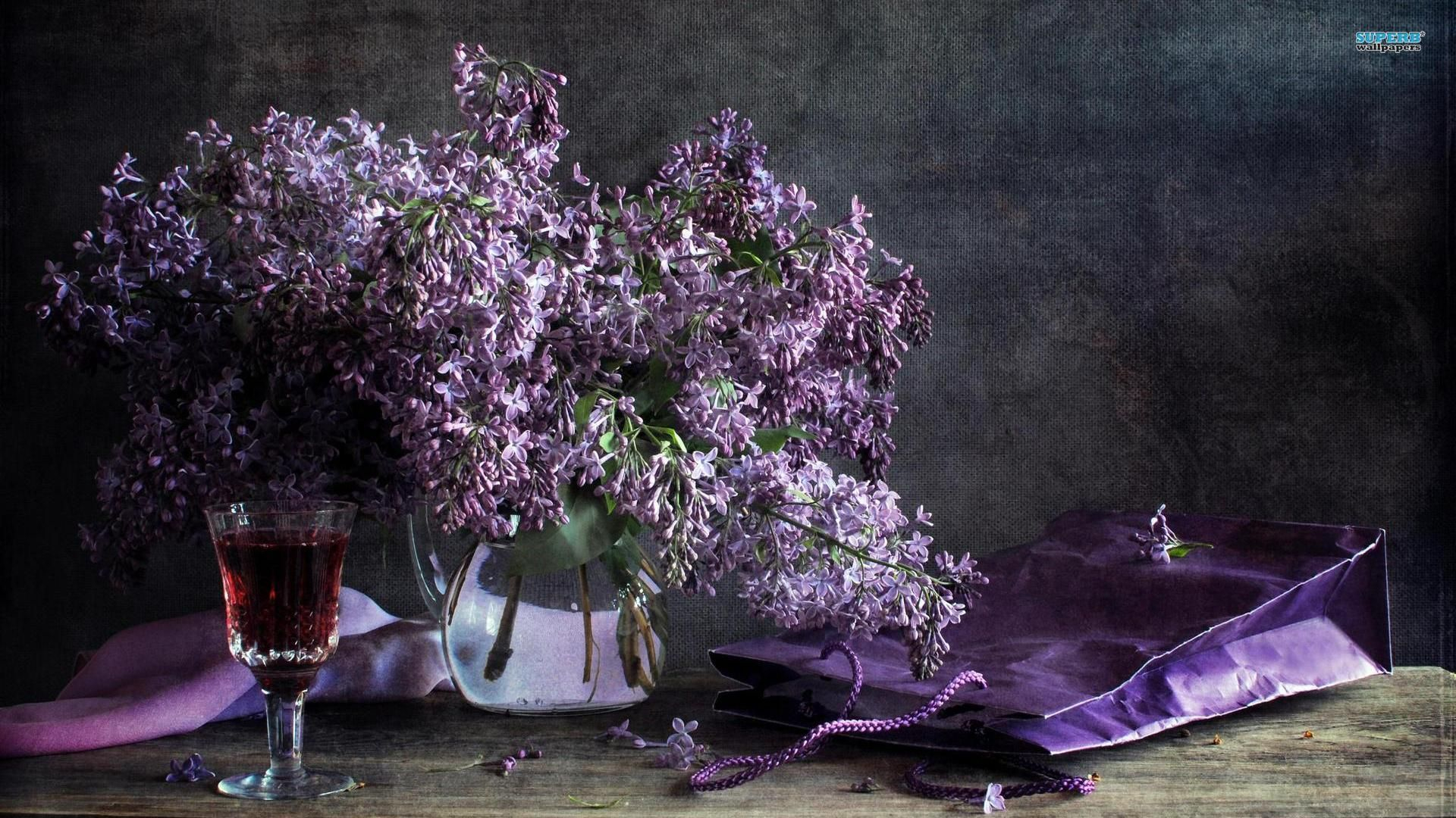 1920x1080 Lilac and Wine | Purple flowers wallpaper, Still life flowers, Artistic wallpaper