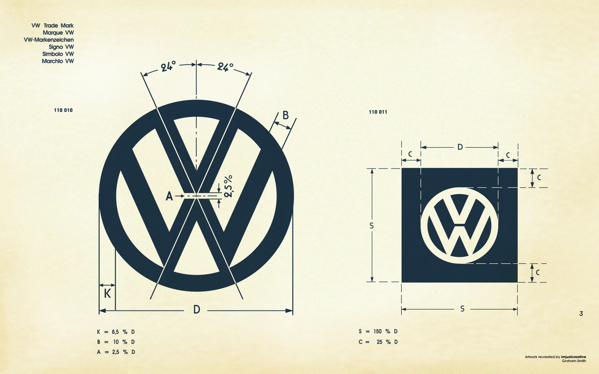 1920x1200 Recreated VW Logo Specifications | 1967 VW Beetle