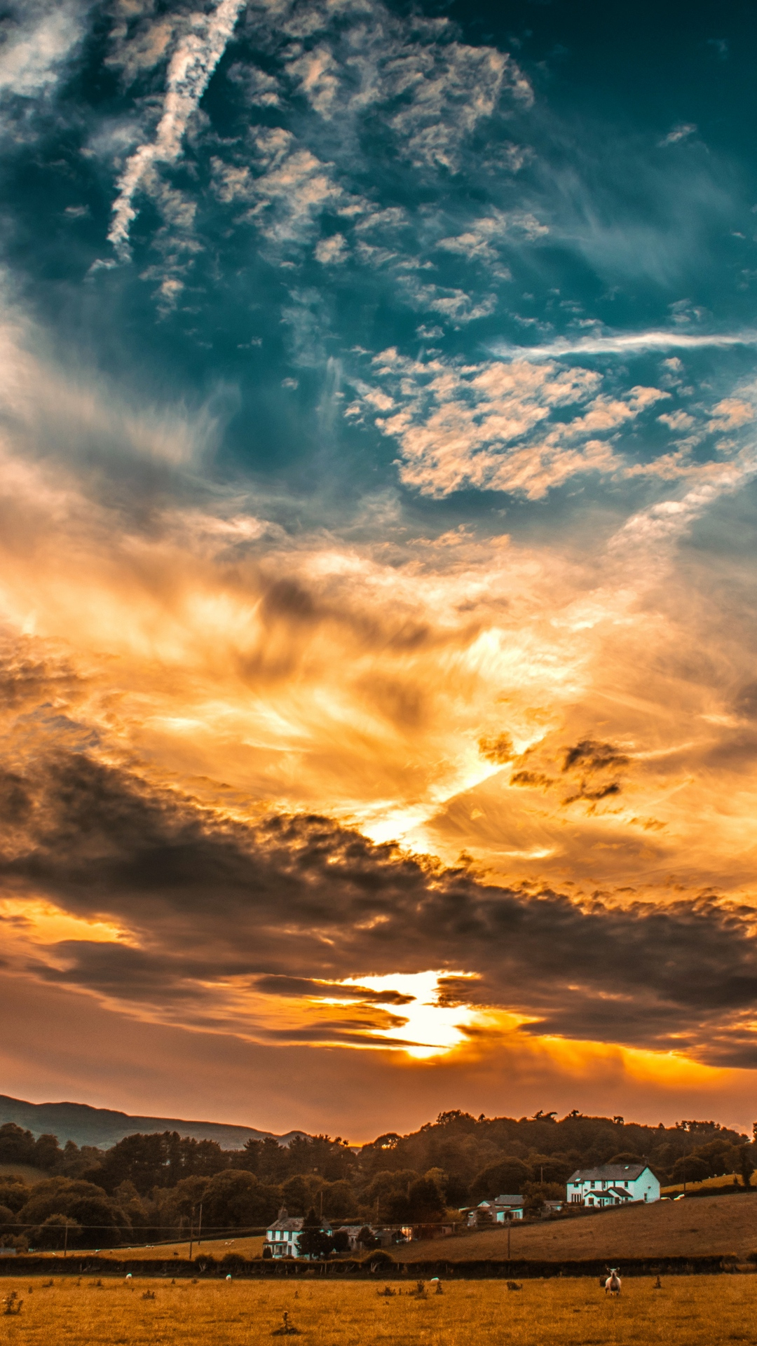 1080x1920 Sunset Sky Clouds Wallpaper [