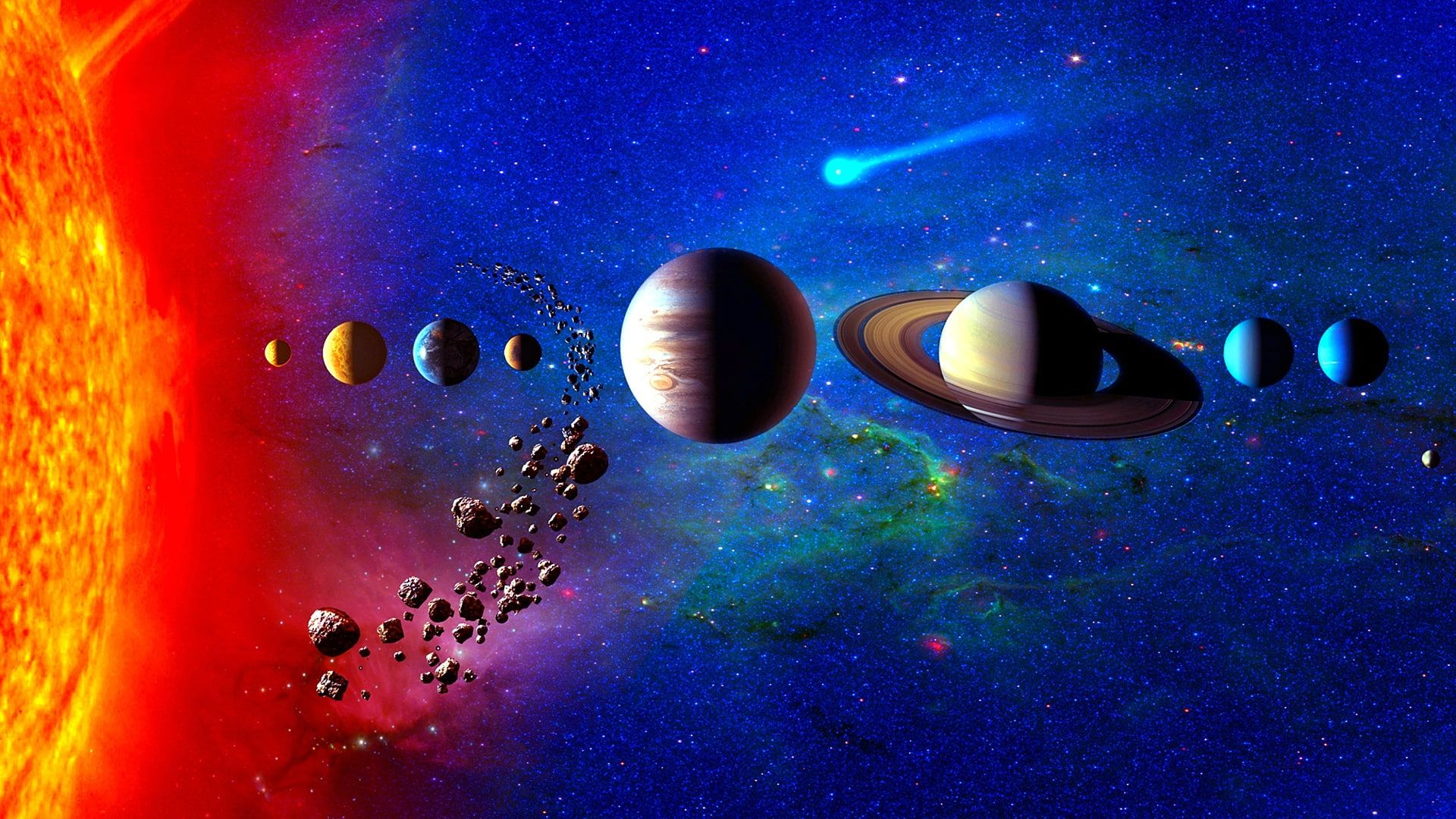 1920x1080 solar system planetary system #planet space art #space #planets #universe #sun #earth #saturn #uranus #mars #&acirc;&#128;&brvbar; | System wallpaper, Solar system wallpaper, Space art