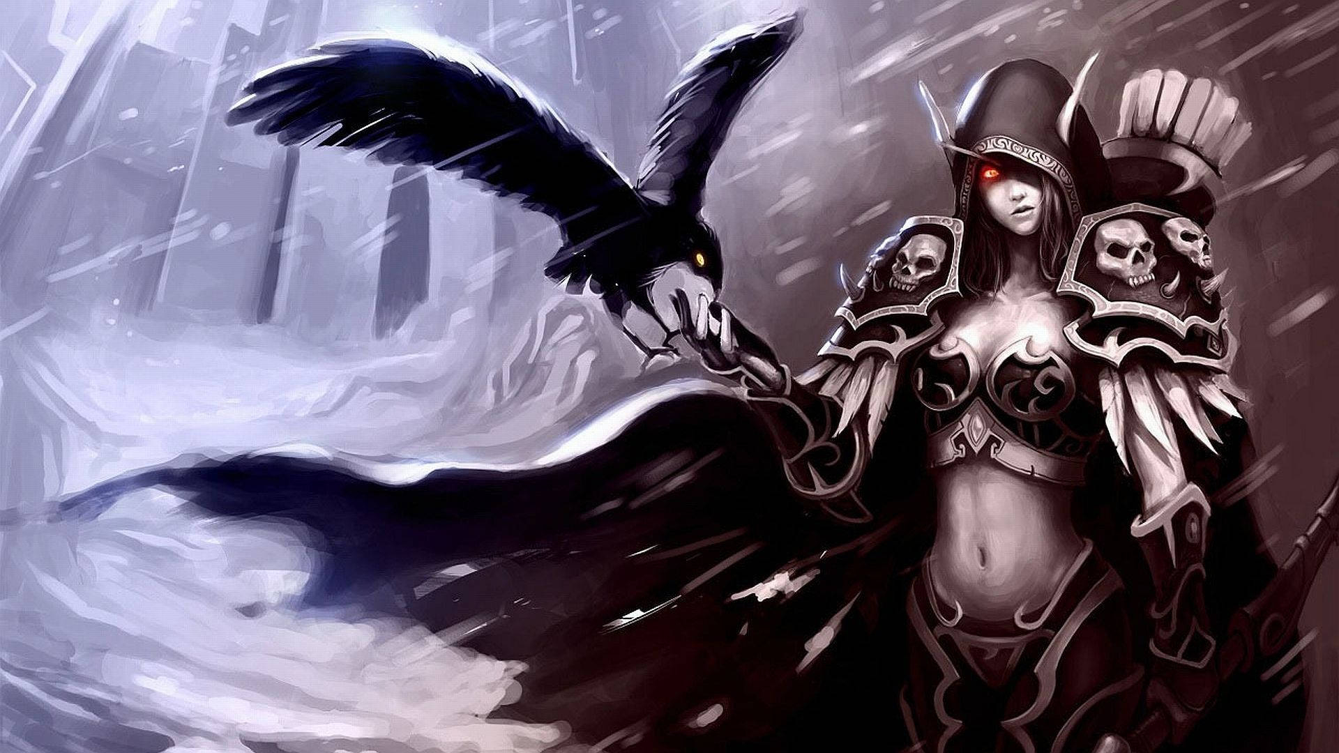 1920x1080 Download Wow Sylvanas Windrunner With Crow Wallpaper