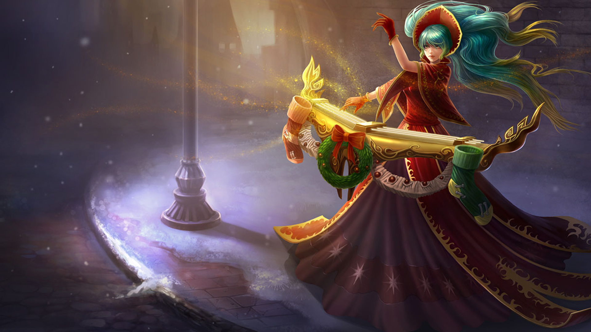 1920x1080 Silent Night Sona (Chinese) League of Legends Wallpapers