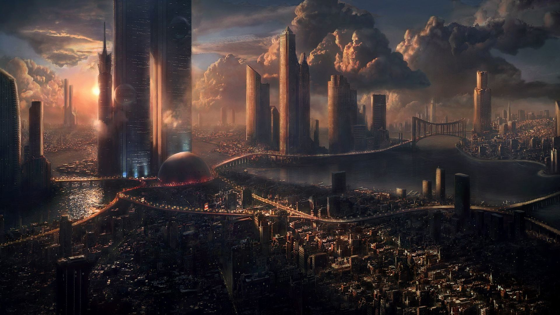 1920x1080 Sci-Fi City Wallpapers Top Free Sci-Fi City Backgrounds