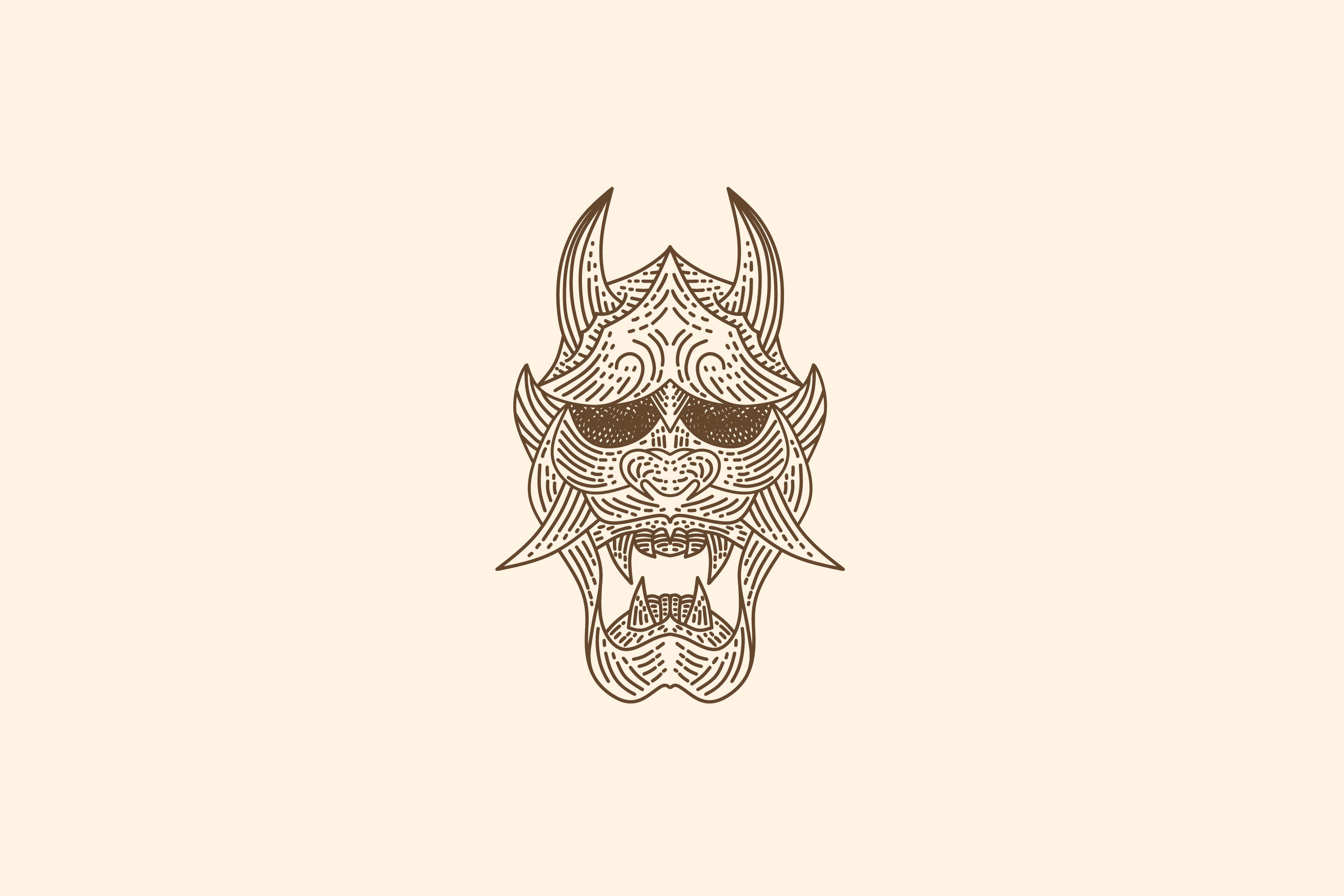 3000x2000 Japanese Demon Oni Mask Logo Design Graphic by Weasley99 &Acirc;&middot; Creative Fabrica