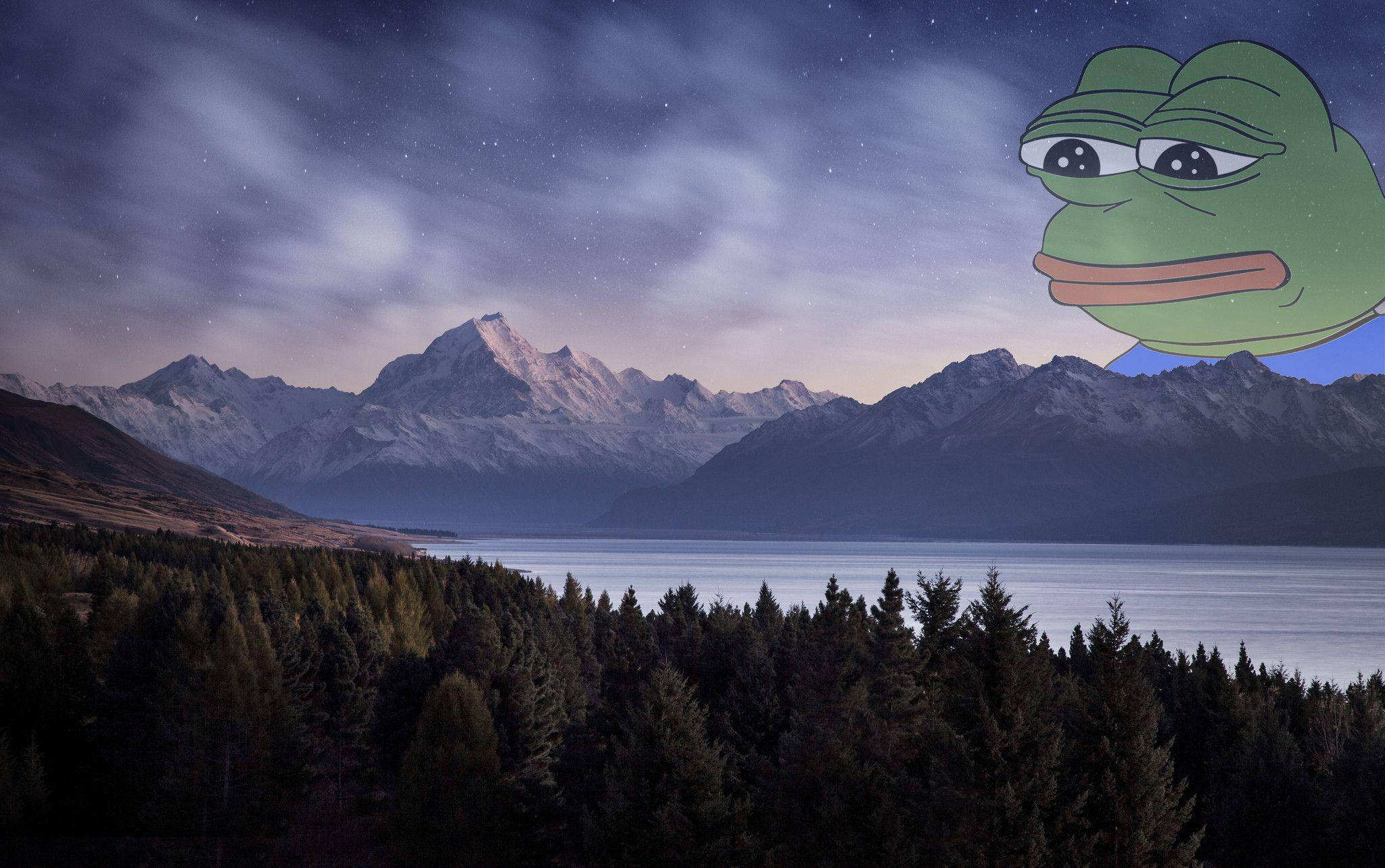 2048x1284 Download Pepe The Frog Mountain Wallpaper