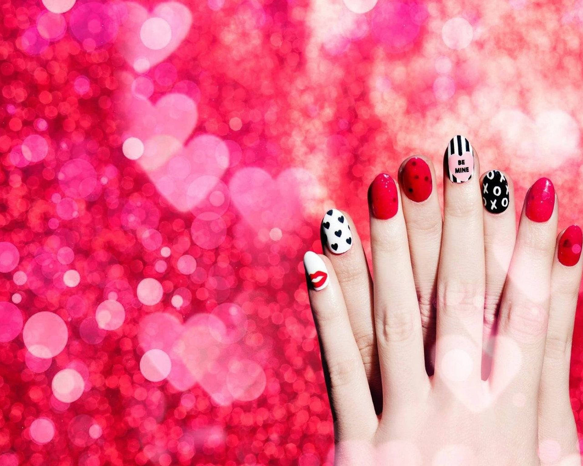 1920x1536 Download Red And Black Nail Art Wallpaper