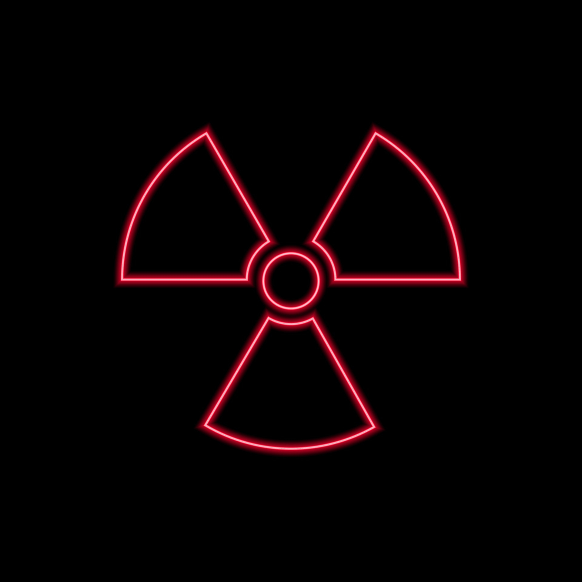 1920x1920 Neon Radiation icon vector. Warning radioactive sign 3250429 Vector Art at Vecteezy