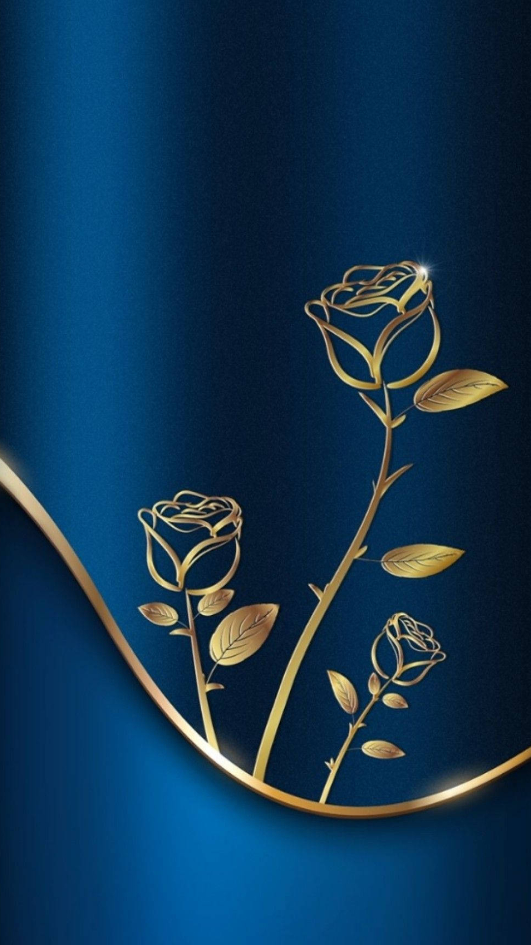 1080x1920 Download Blue And Gold Rose Wallpaper