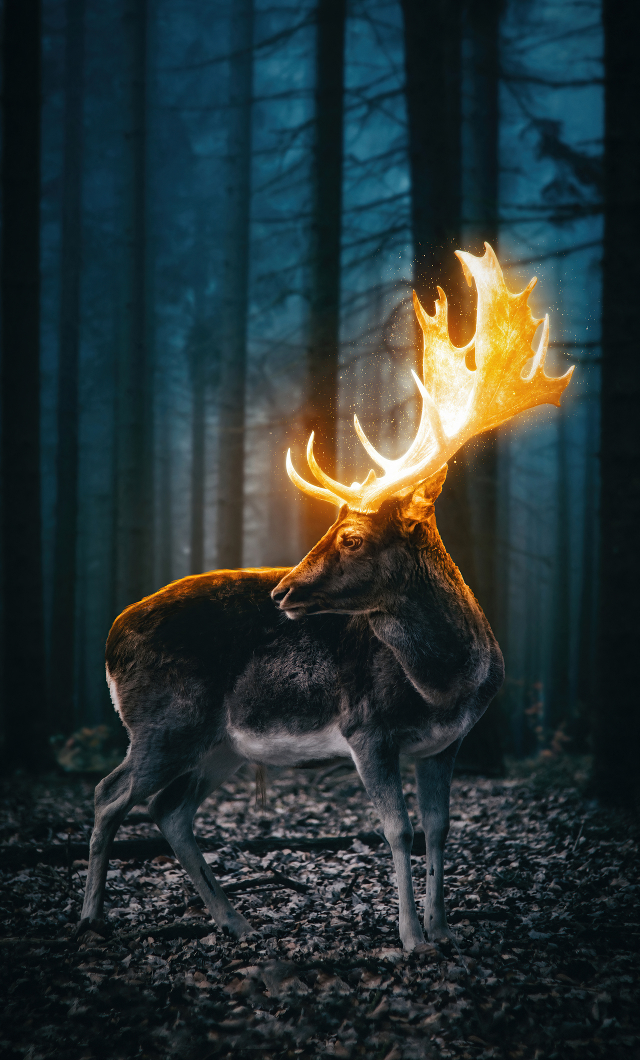 1280x2120 Magical Reindeer Forest 5k iPhone 6+ HD 4k Wallpapers, Images, Backgrounds, Photos and Pictures
