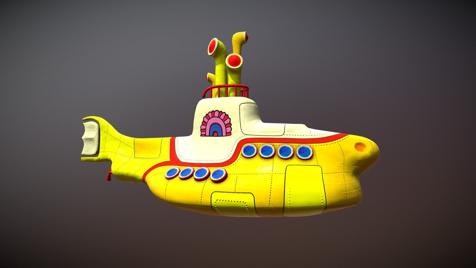 1920x1080 Yellow Submarine 3D model by Michael Bosin (@graphictest) [73682bf
